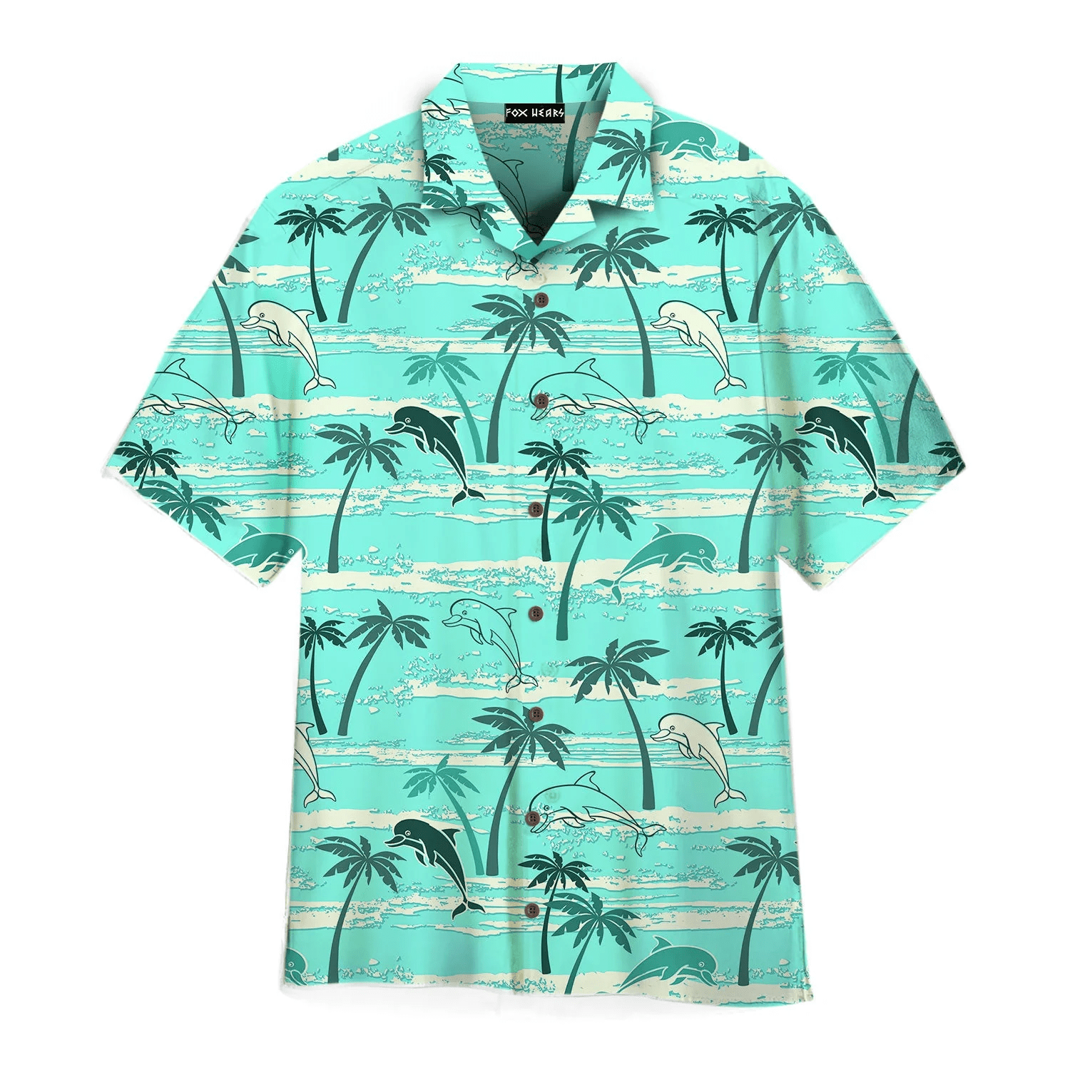 Dolphins Palm Trees Summer Hawaiian Shirt Aloha Shirt