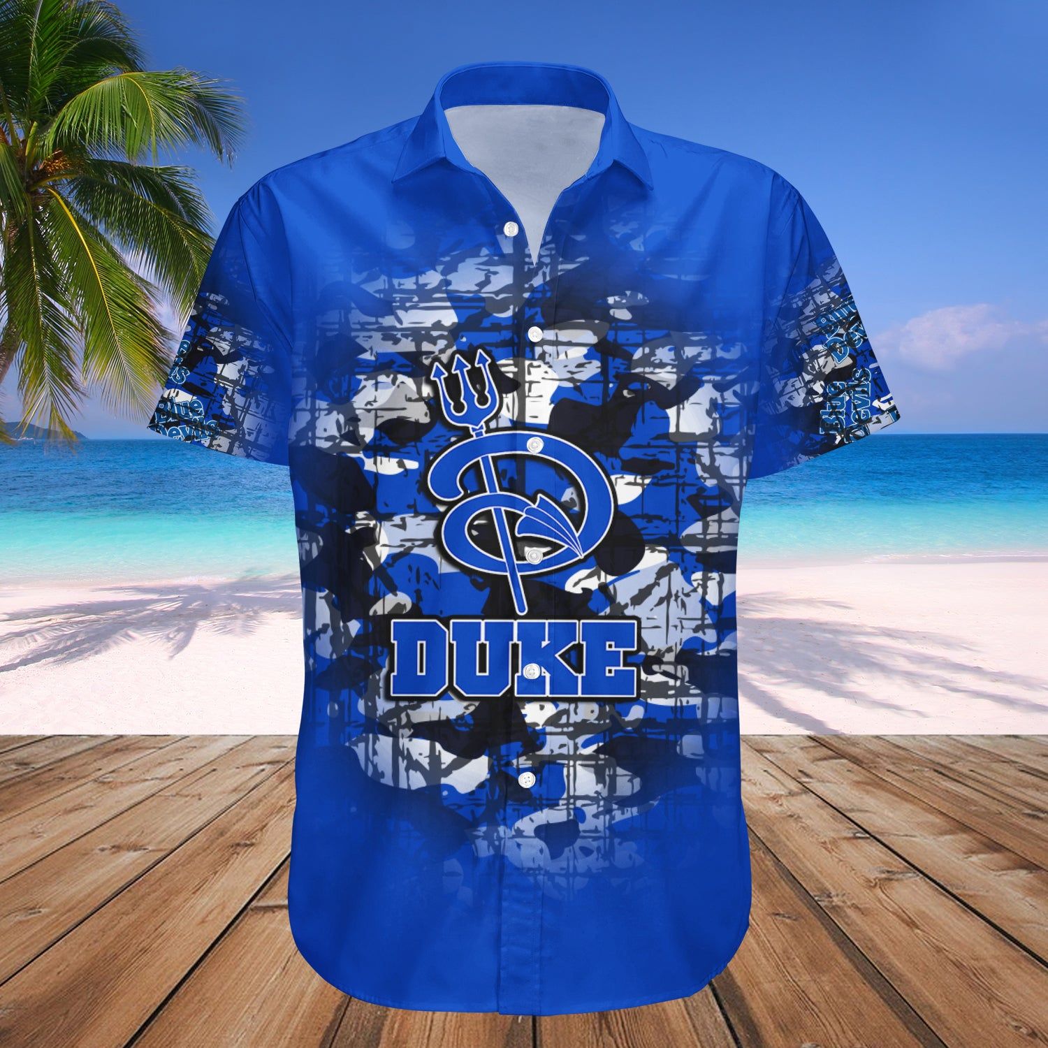 Duke Blue Devils Hawaii Shirt Camouflage Vintage NCAA