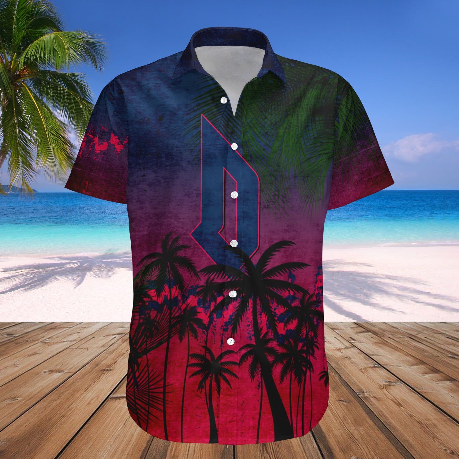 Duquesne Dukes Hawaii Shirt Coconut Tree Tropical Grunge NCAA