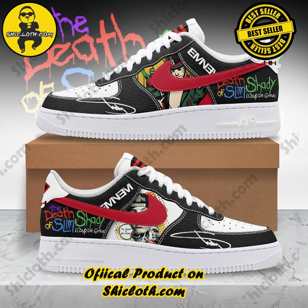 Eminem The Death of Slim Shady Blood Premium Nike Air Force 1 Sneaker-Black White