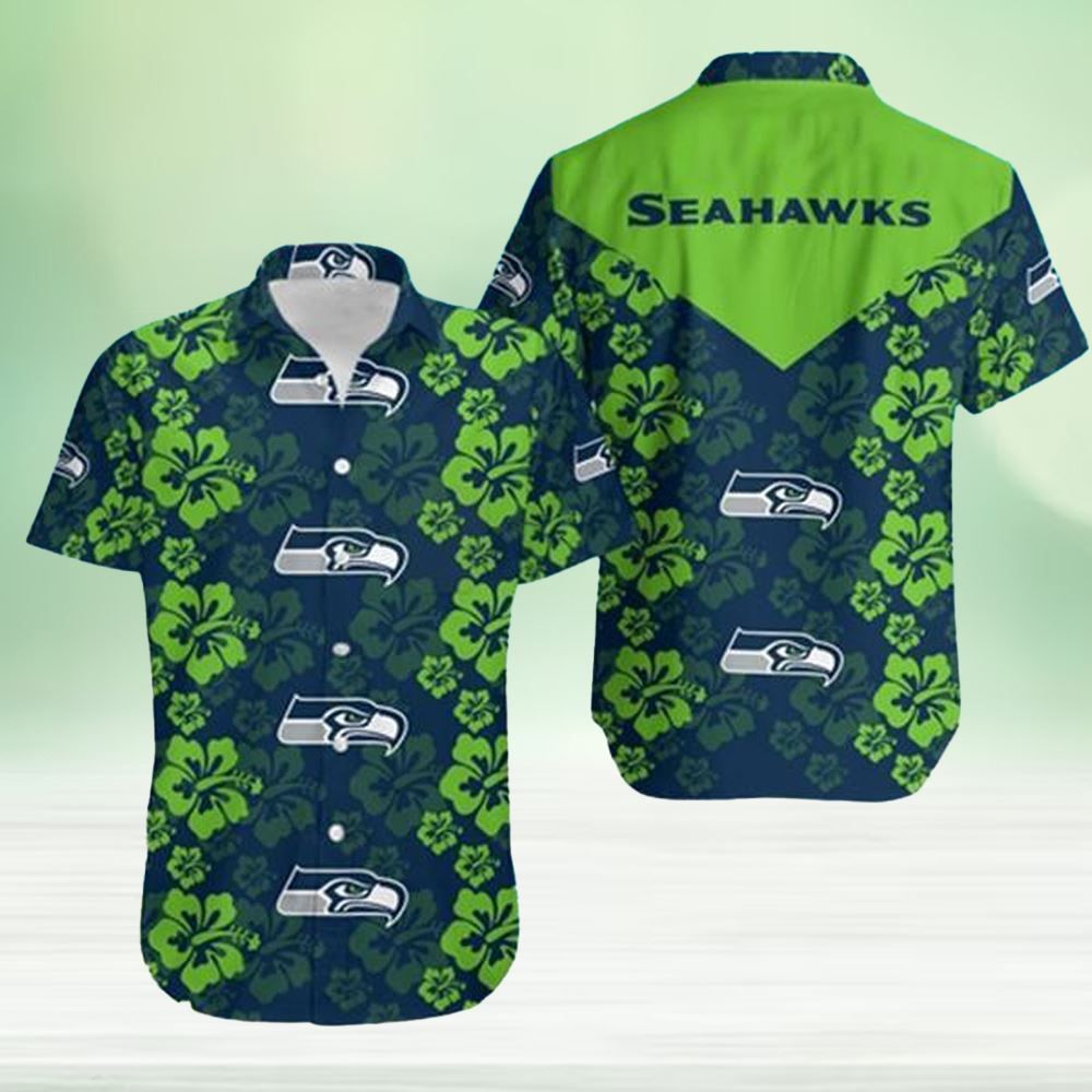 Floral Hawaiian Shirt Featuring Seattle Seahawks
