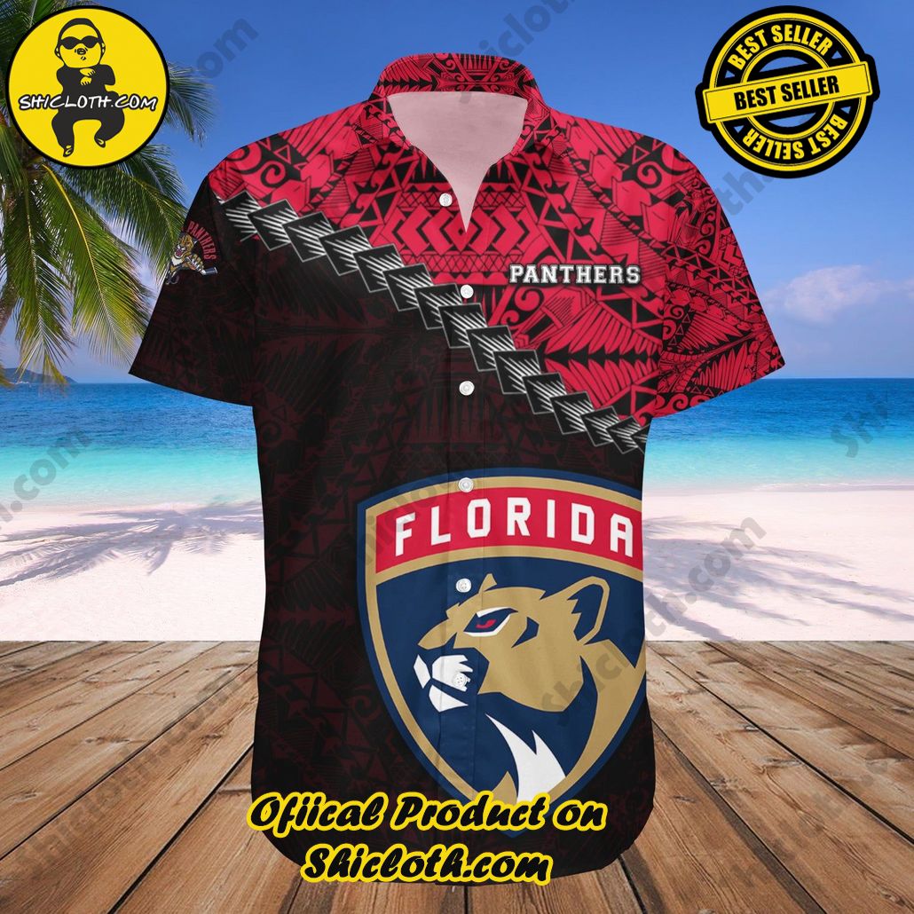Florida Panthers Hawaii Shirt Grunge Polynesian Tattoo NHL