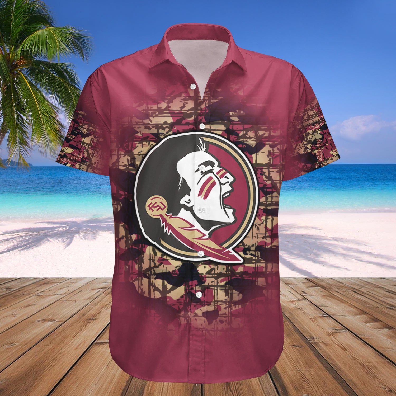 Florida State Seminoles Hawaii Shirt Camouflage Vintage NCAA