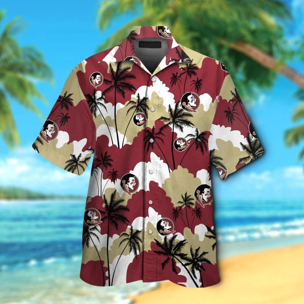 Florida State Seminoles Short Sleeve Button Up Tropical Hawaiian Shirt VER012