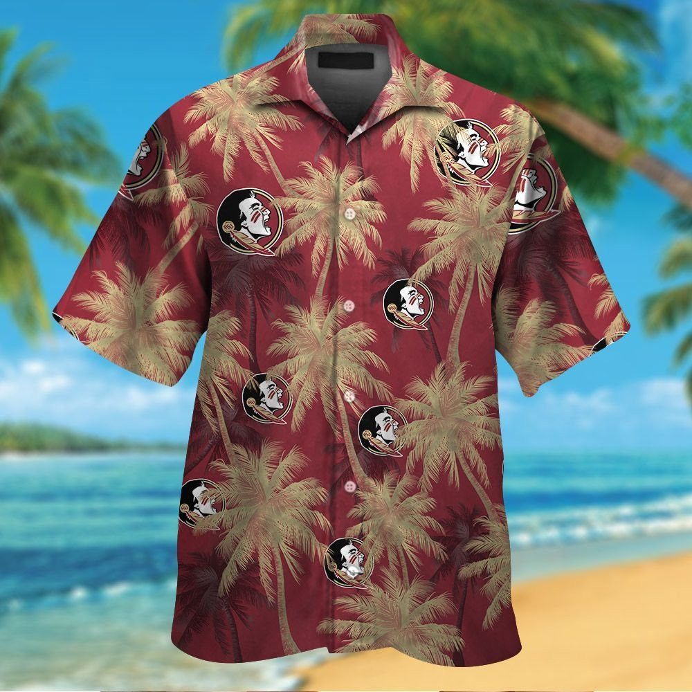 Florida State Seminoles Short Sleeve Button Up Tropical Hawaiian Shirt VER015