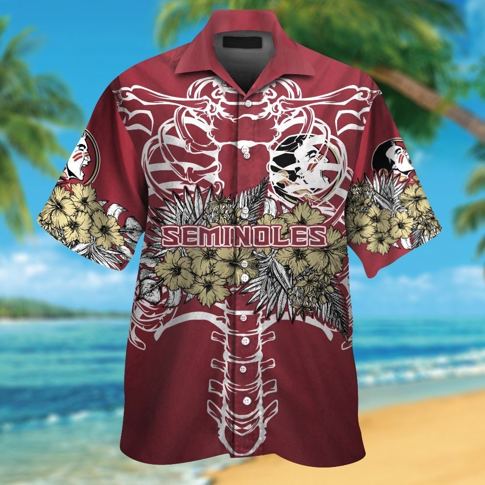Florida State Seminoles Short Sleeve Button Up Tropical Hawaiian Shirt VER06