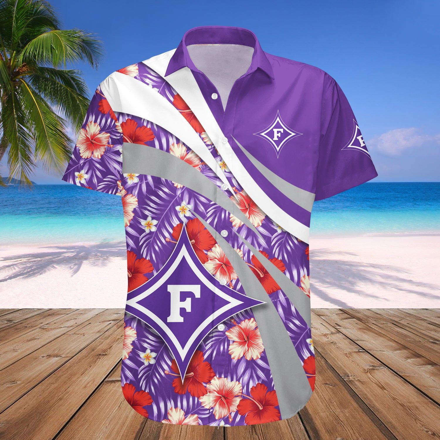 Furman Paladins Hawaii Shirt Hibiscus Sport Style NCAA