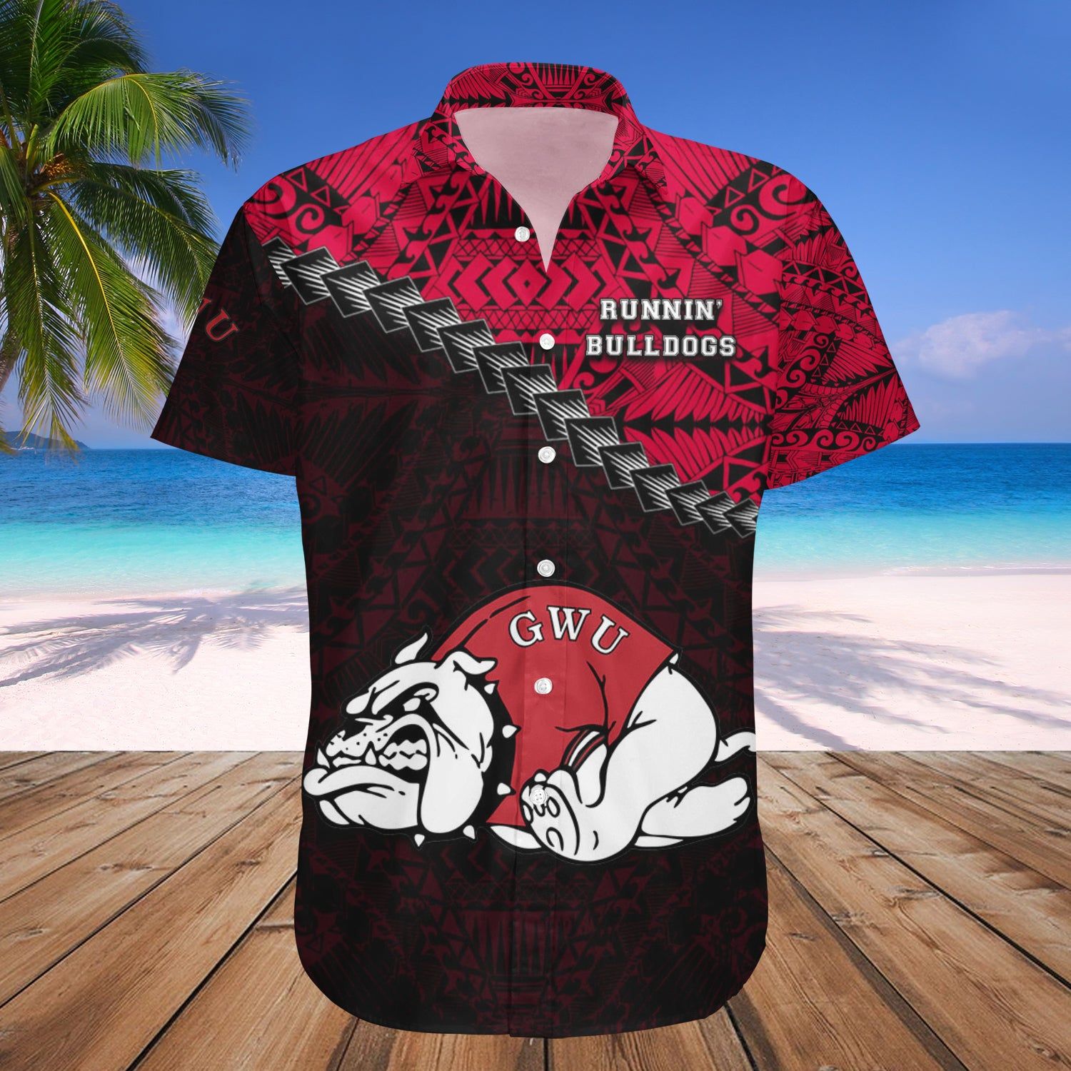 Gardner-Webb Runnin’ Bulldogs Hawaii Shirt Grunge Polynesian Tattoo – NCAA