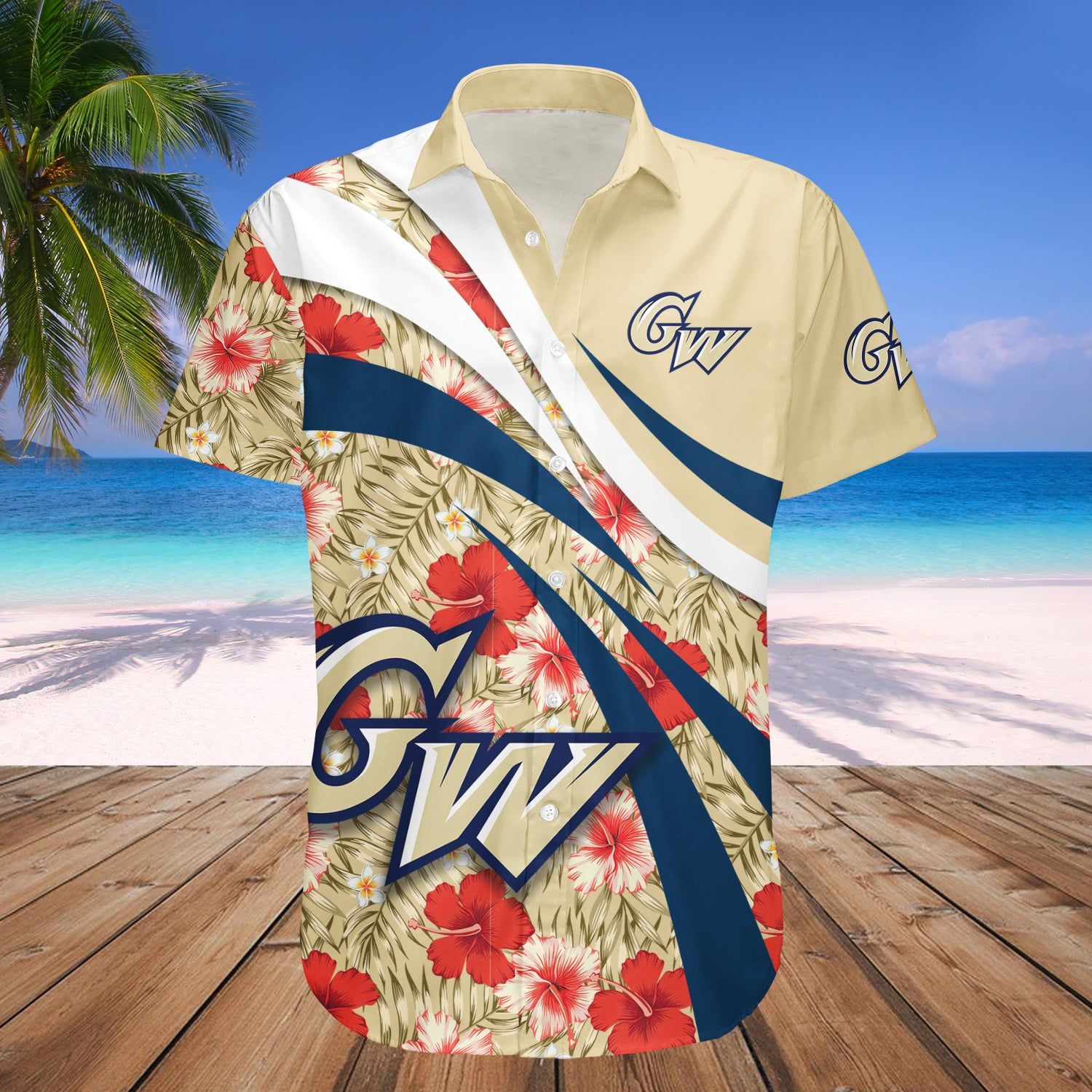 George Washington Colonials Hawaii Shirt Hibiscus Sport Style NCAA