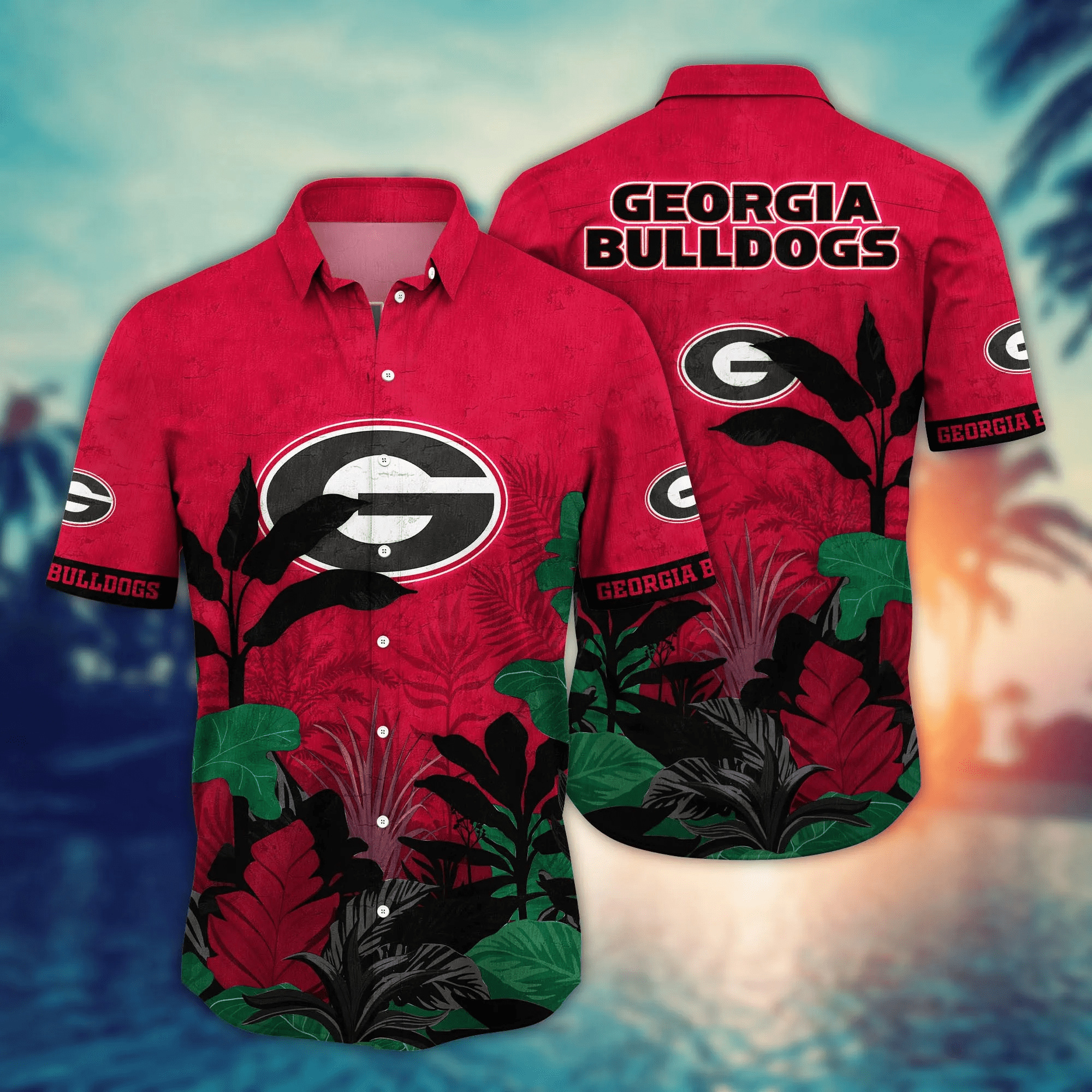 Georgia Bulldogs NCAA Hawaiian Shirt Camping Aloha Shirt