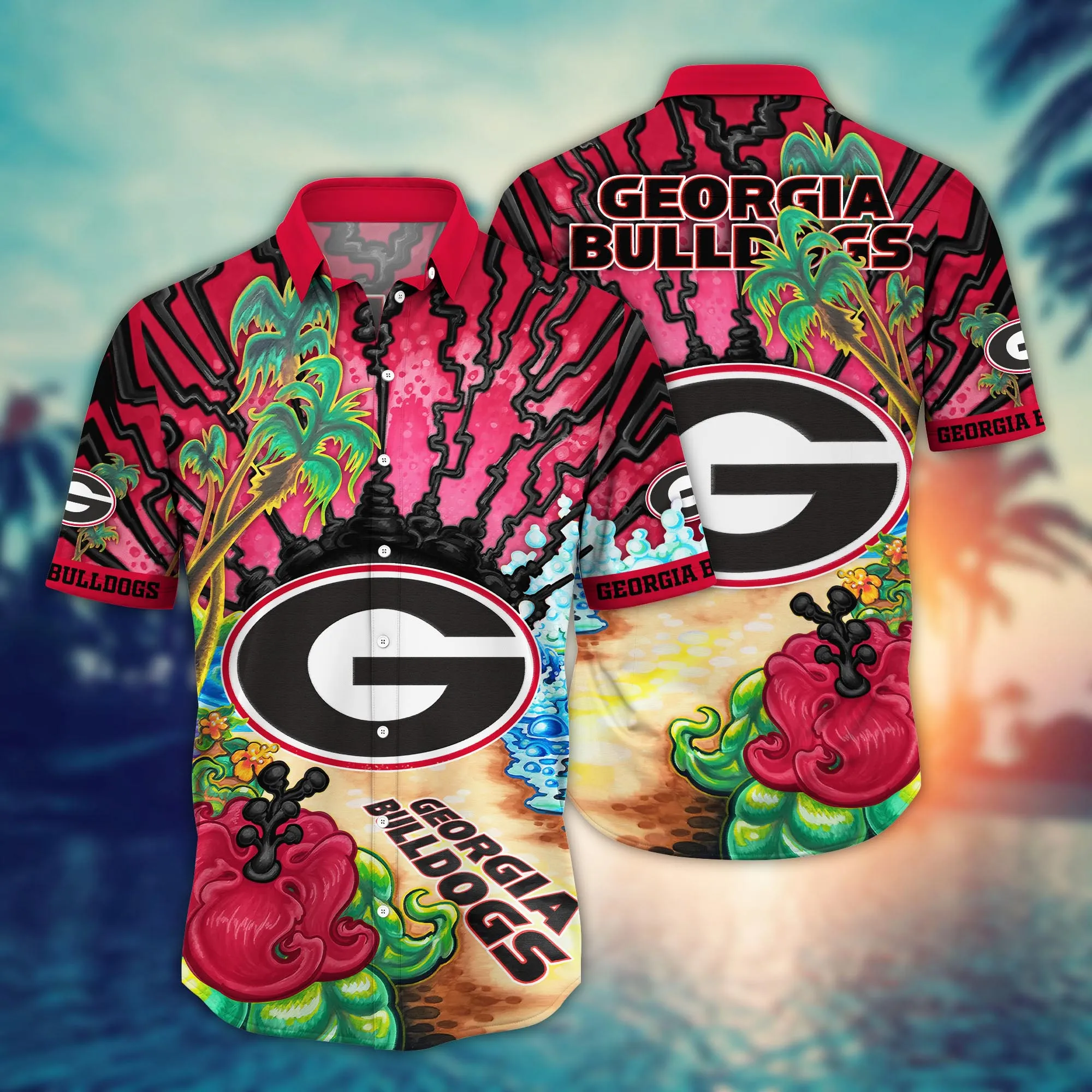 Georgia Bulldogs NCAA Hawaiian Shirt Flip Flopstime Aloha Shirt