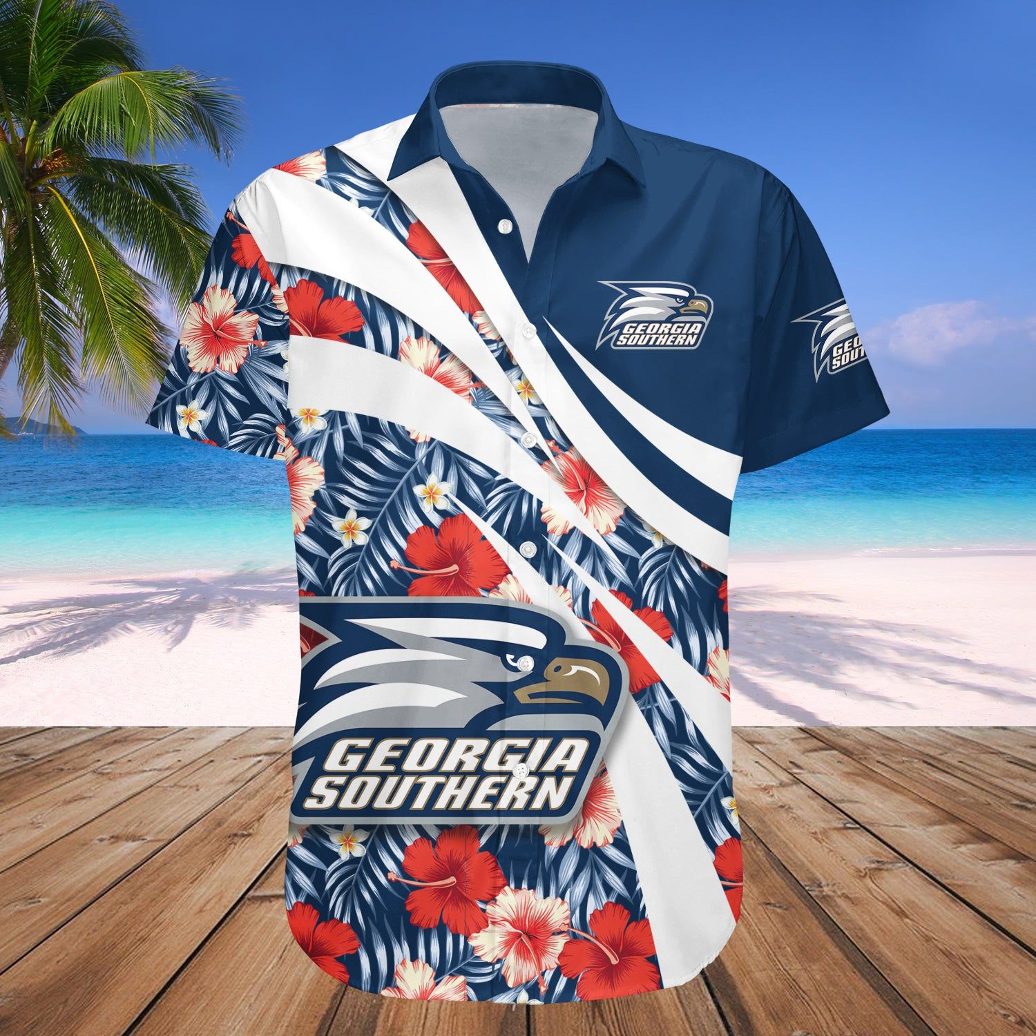 Georgia Southern Eagles Hawaii Shirt Hibiscus Sport Style NCAA