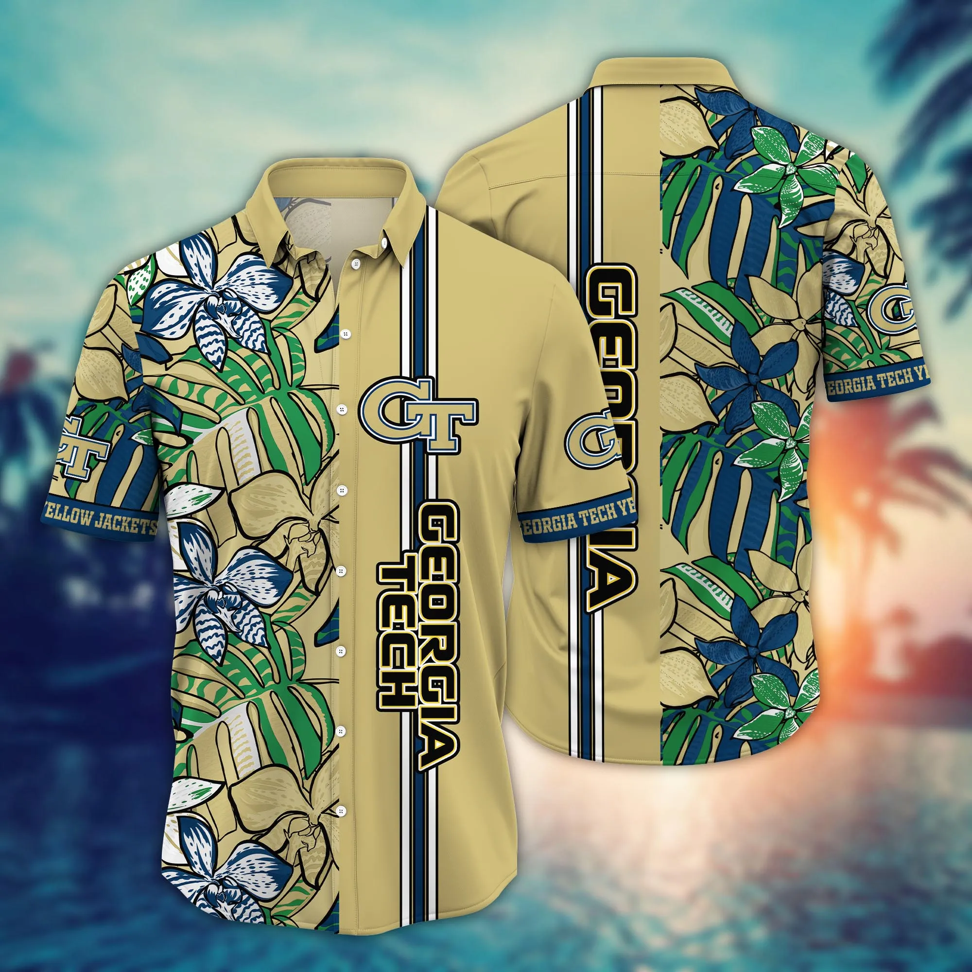 Georgia Tech Yellow Jackets NCAA Hawaiian Shirt Tropical Aloha Shirt