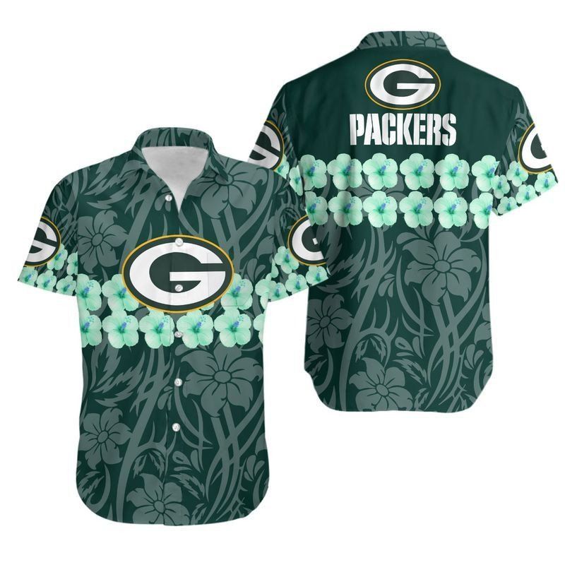 Green Bay Packers Flower And Logo Hawaii Shirt And Shorts: Summer Collection