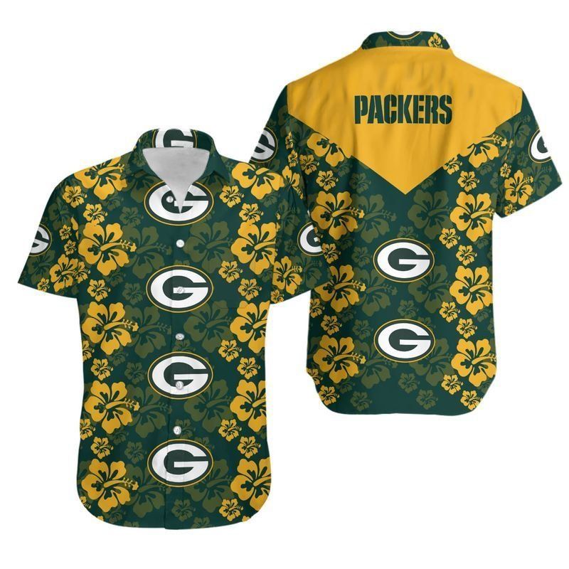 Green Bay Packers Flowers Hawaii Shirt And Shorts: Summer Collection H9