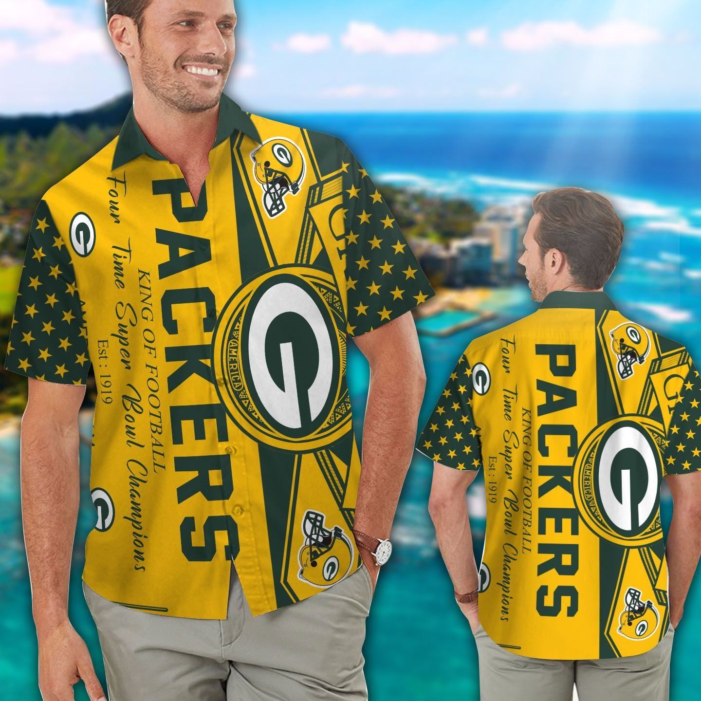 Green Bay Packers Hawaiian Tropical Design Shirt Exclusive Collection