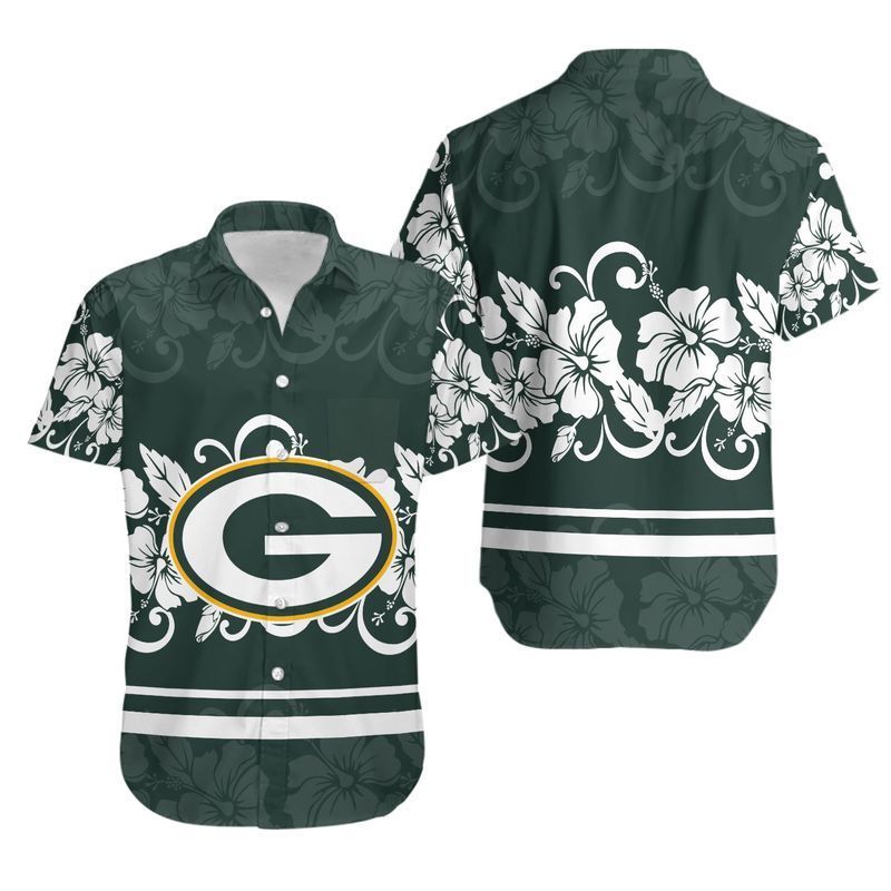 Green Bay Packers Hibiscus Flowers Hawaii Shirt And Shorts: Summer Collection