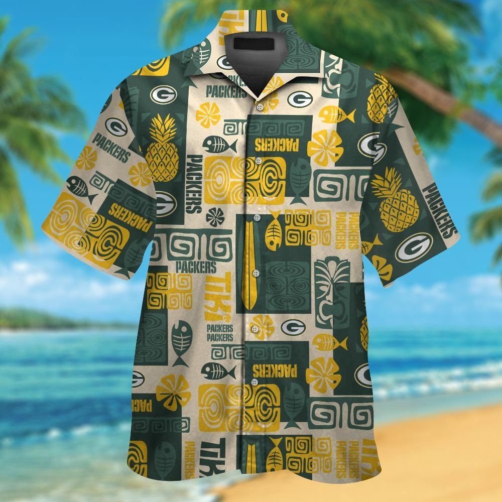 Green Bay Packers Tropical Shirt Hawaiian Design