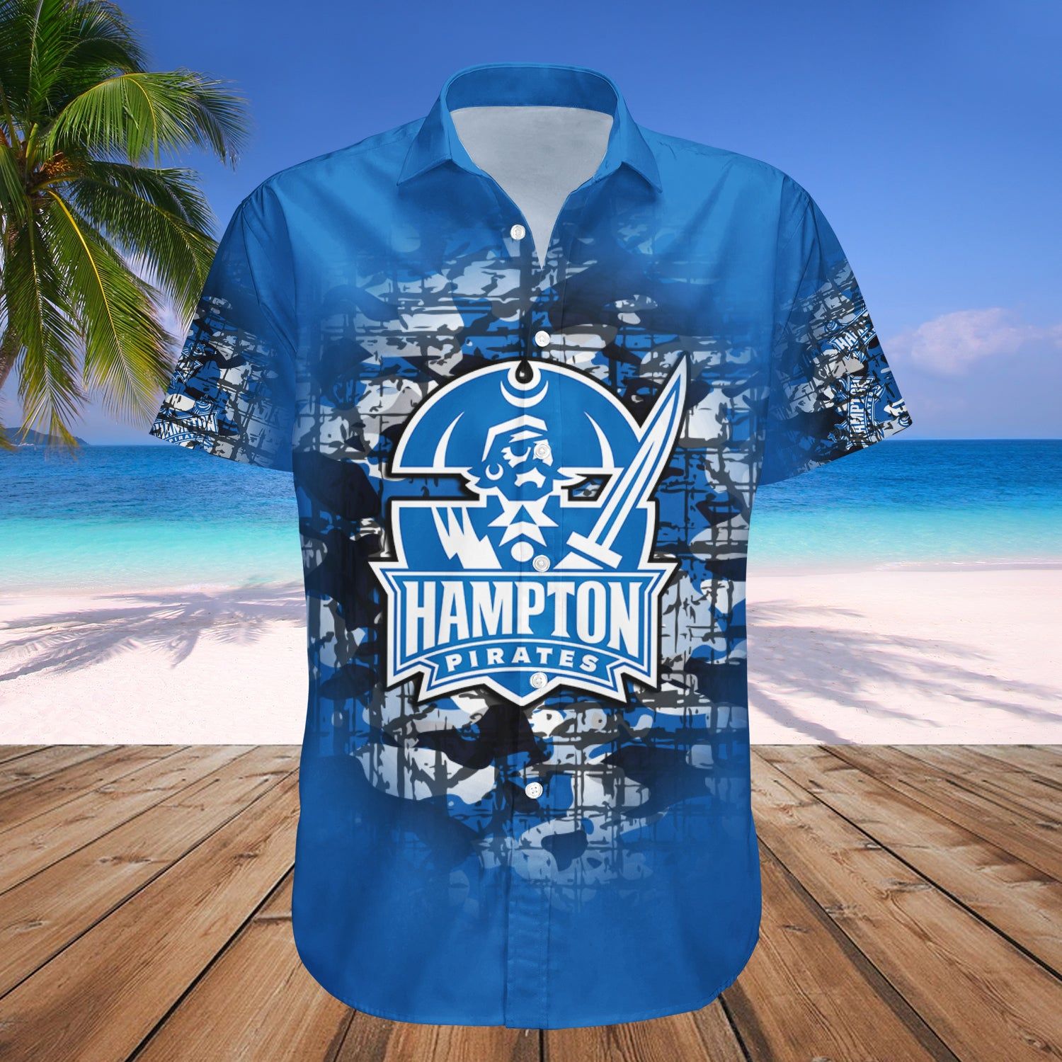 Hampton Pirates Hawaii Shirt Camouflage Vintage NCAA