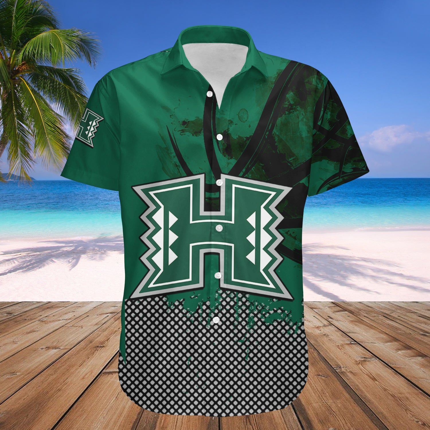 Hawaii Rainbow Warriors Hawaii Shirt Basketball Net Grunge Pattern NCAA