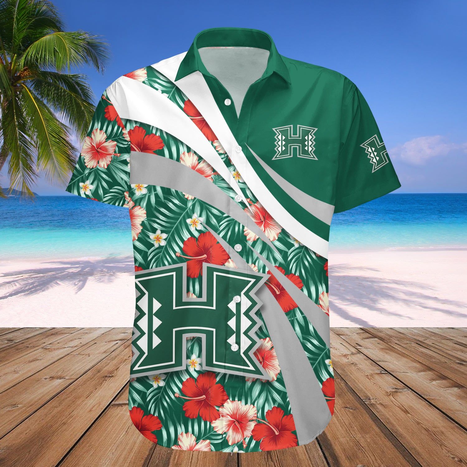 Hawaii Rainbow Warriors Hawaii Shirt Hibiscus Sport Style NCAA