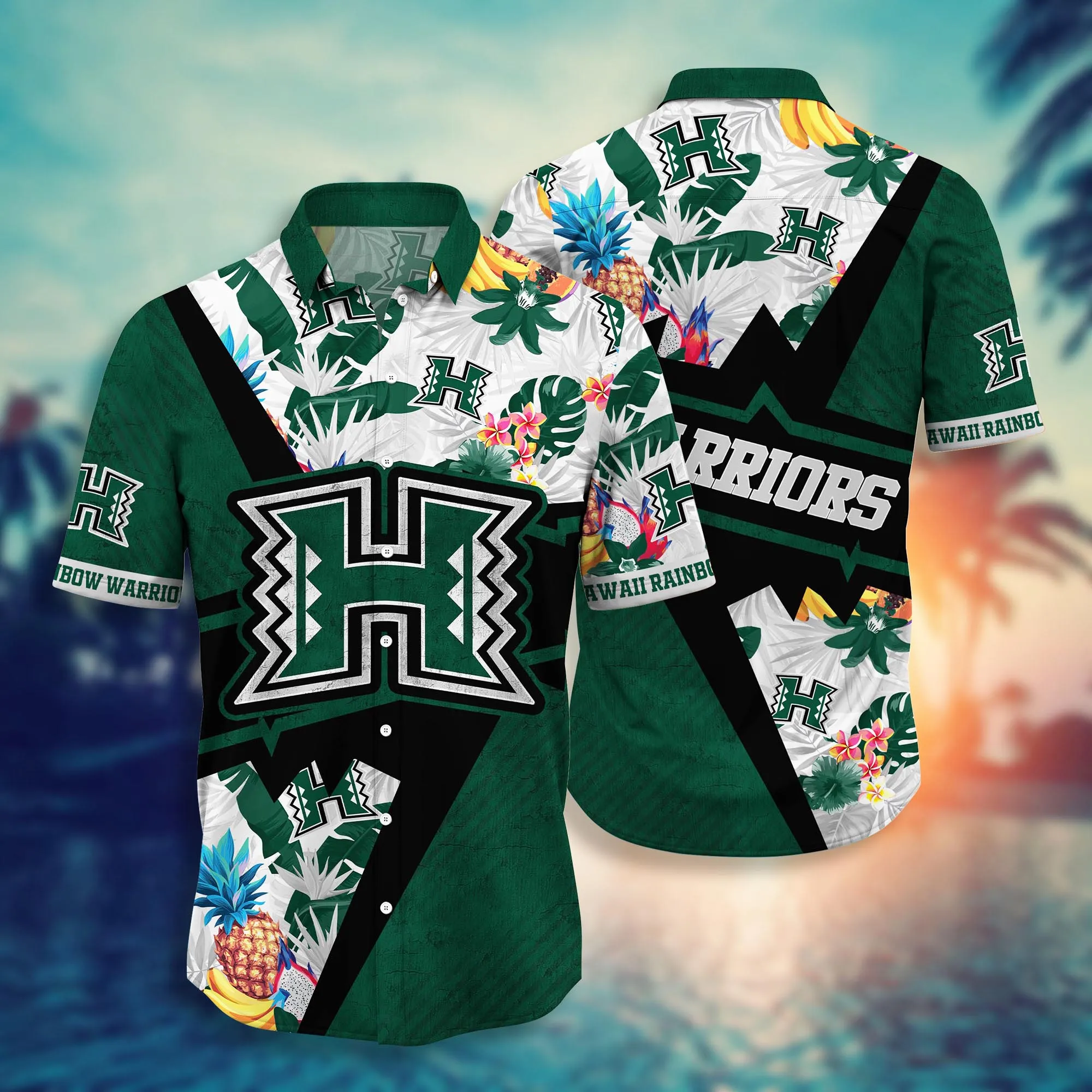 Hawaii Rainbow Warriors NCAA Hawaiian Shirt Sun Rays Aloha Shirt
