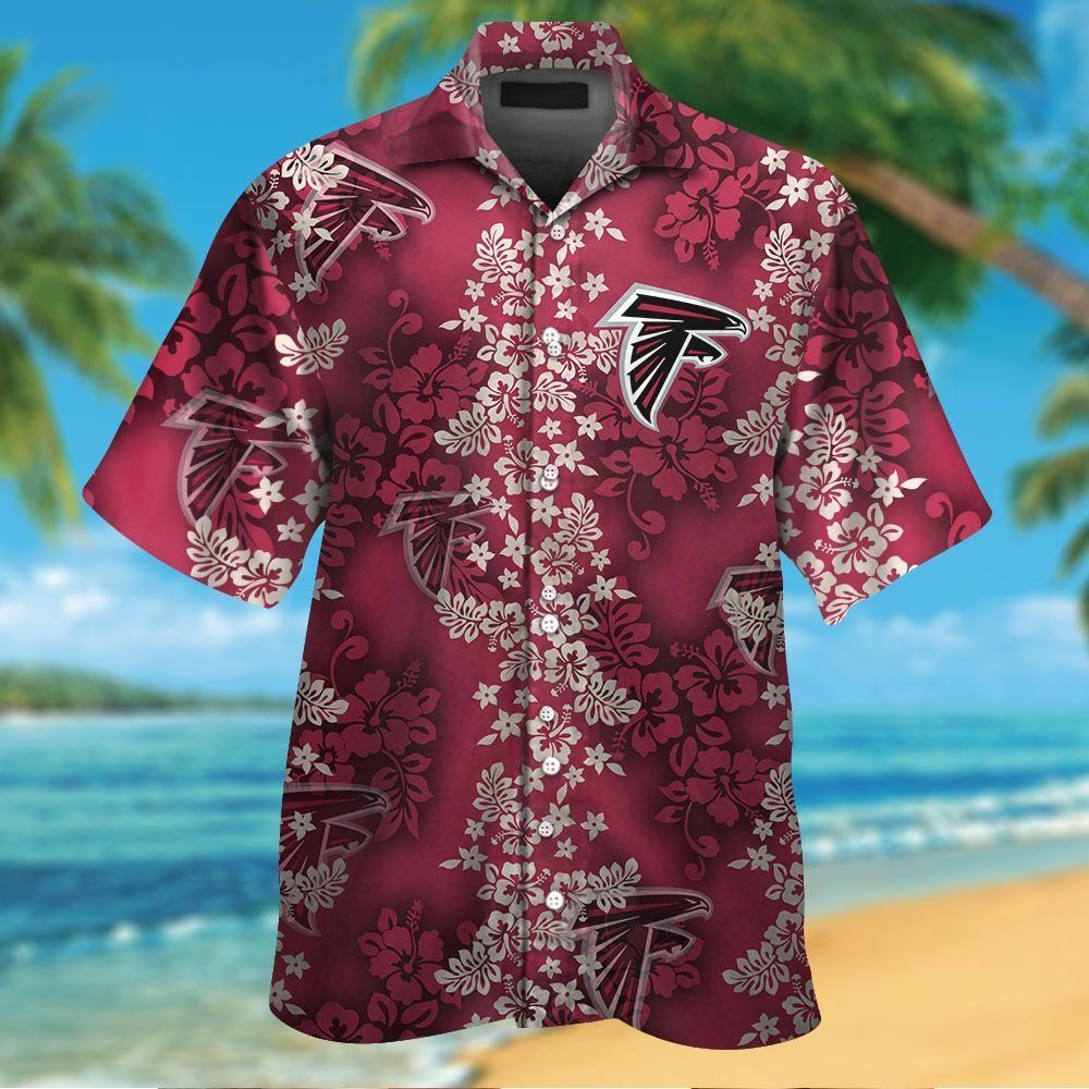 Hawaiian Atlanta Falcons Tropical Shirt Short Sleeve Button Up