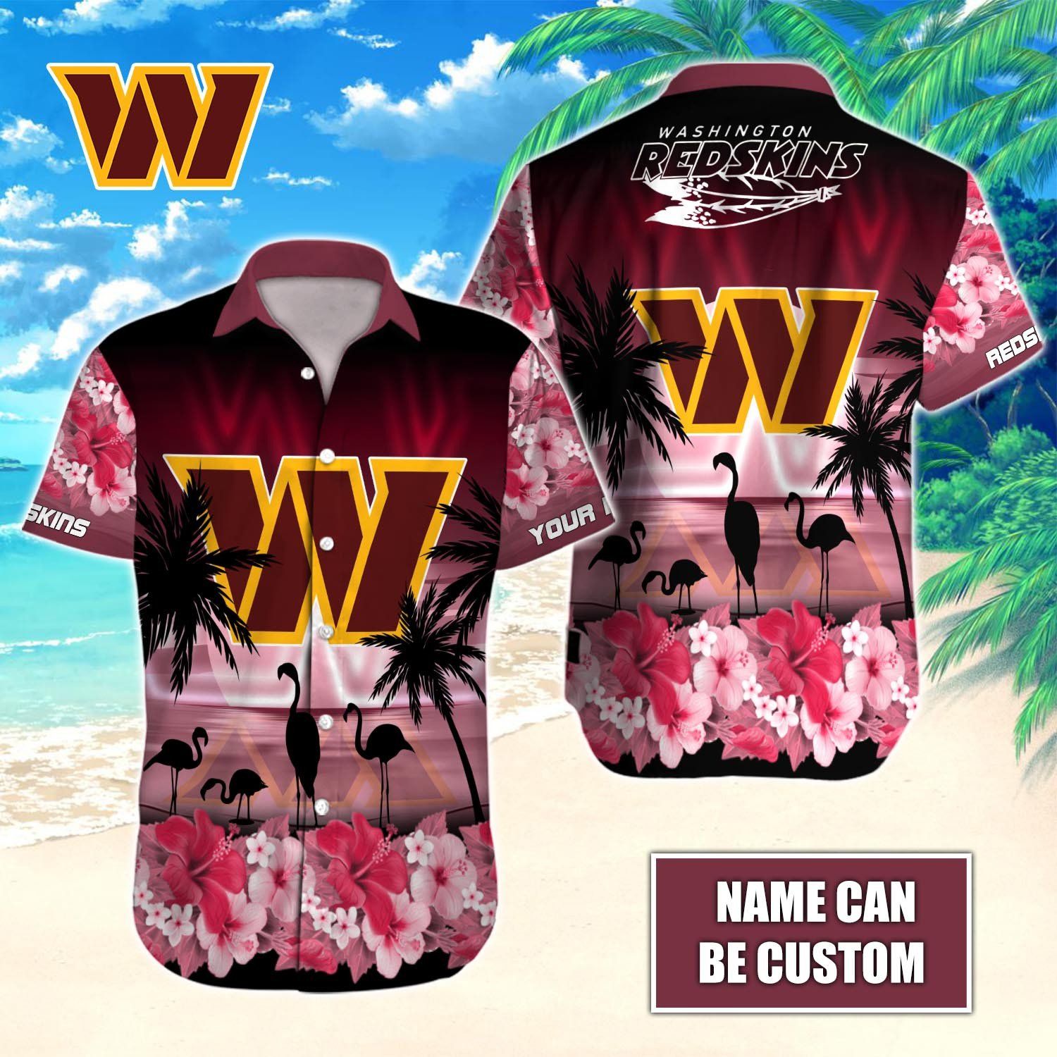 Hawaiian Custom Threads Embodying Washington Commanders Valor