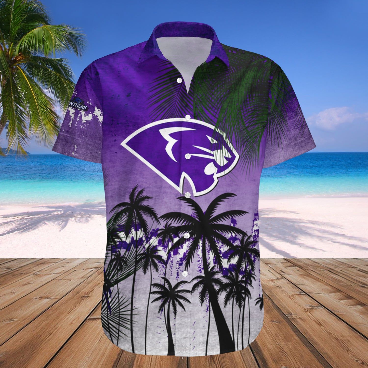 High Point Panthers Hawaii Shirt Coconut Tree Tropical Grunge NCAA