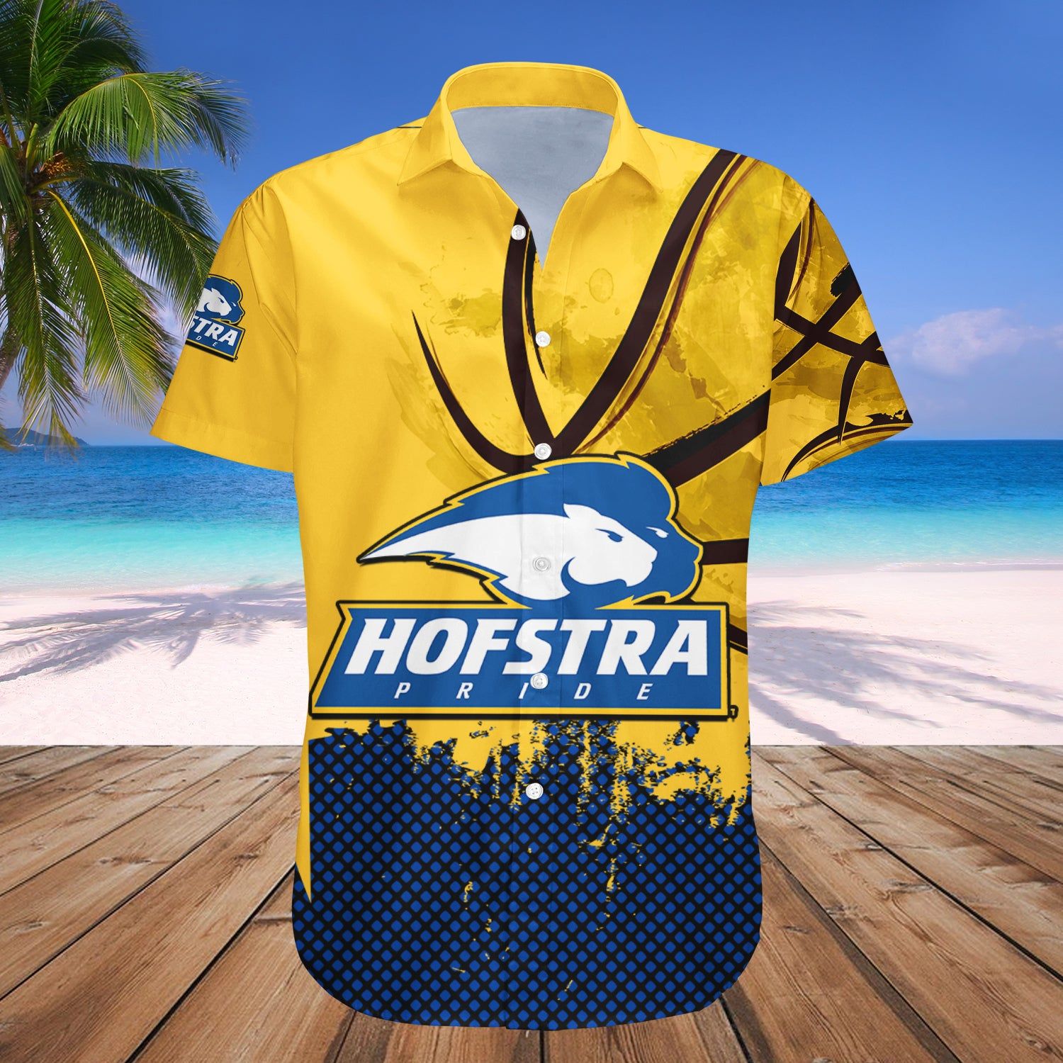 Hofstra Pride Hawaii Shirt Basketball Net Grunge Pattern NCAA