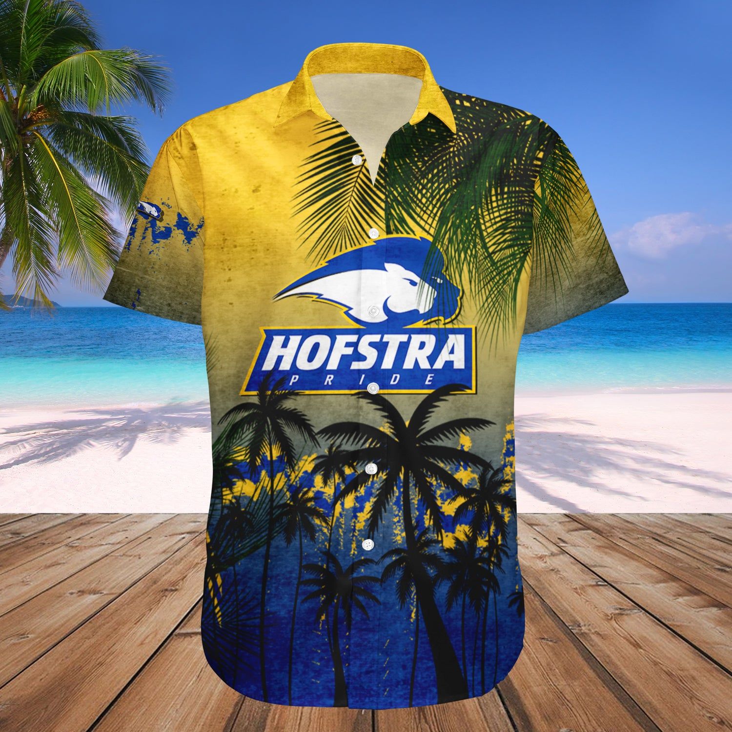 Hofstra Pride Hawaii Shirt Coconut Tree Tropical Grunge NCAA