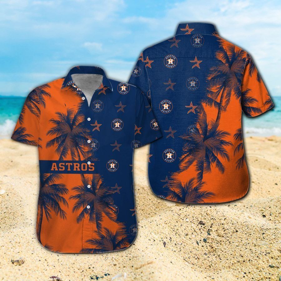 Houston Astros Short Sleeve Button Up Tropical Hawaiian Shirt VER03