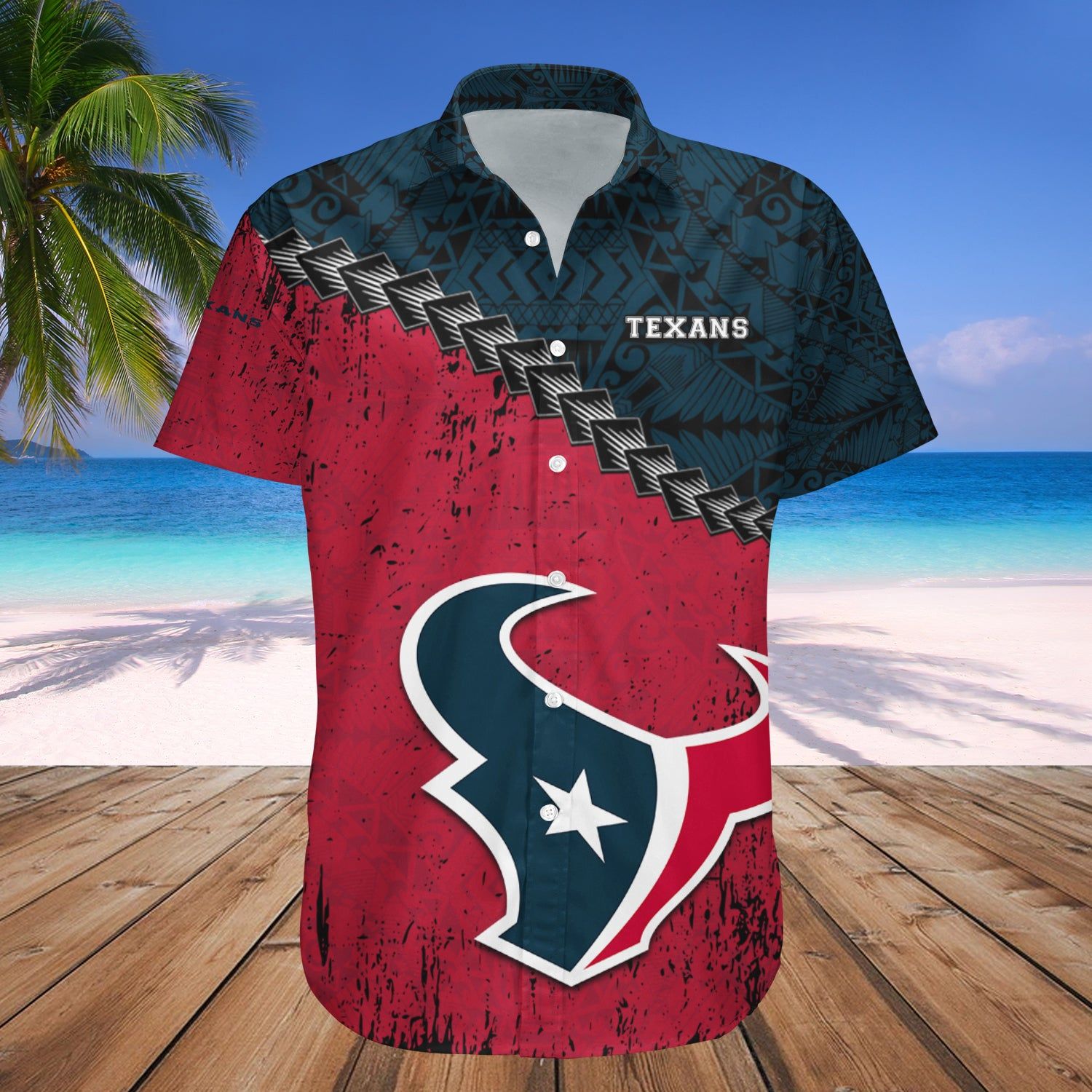 Houston Texans Hawaii Shirt Grunge Polynesian Tattoo – NFL