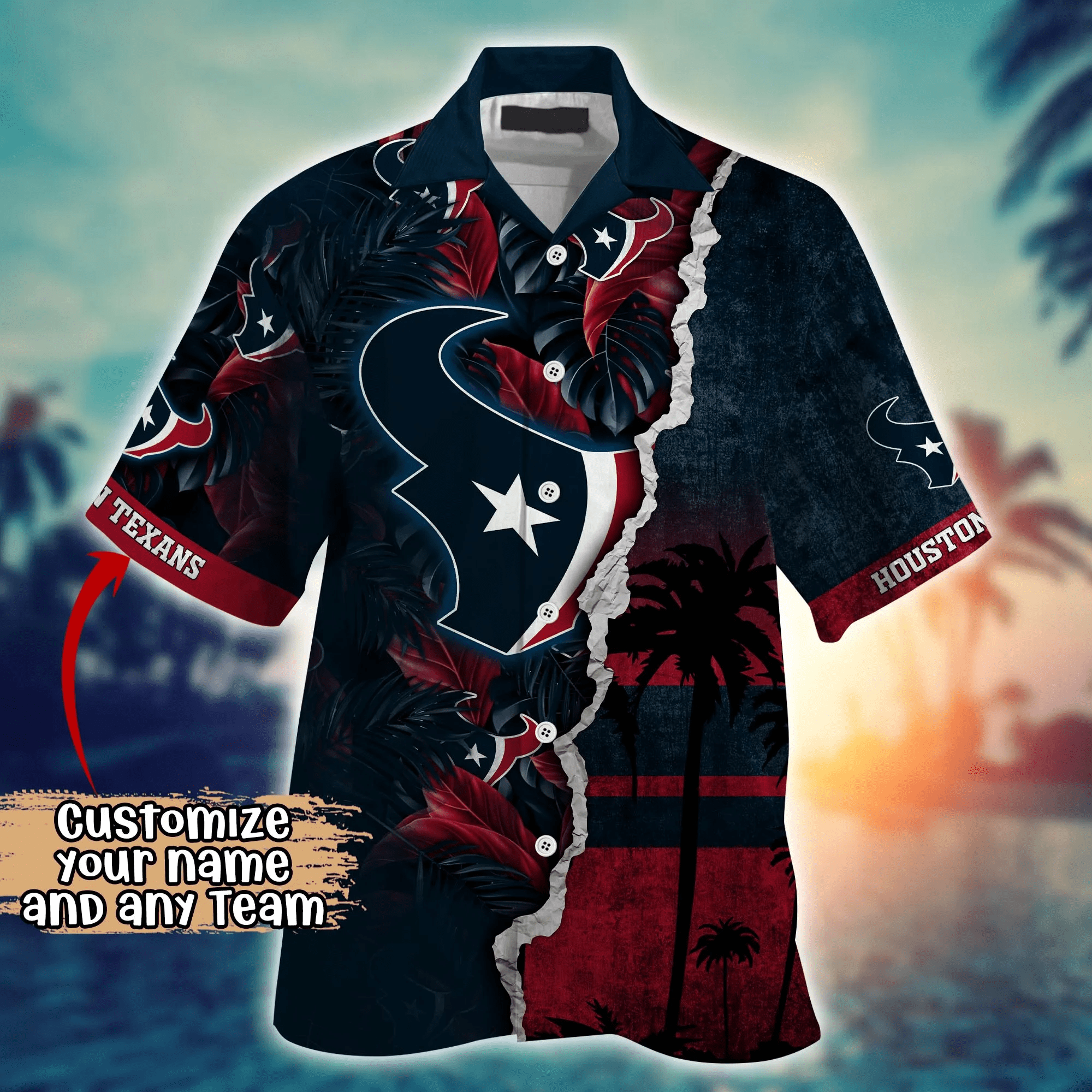 Houston Texans NFL Hawaiian Shirt Custom Garden Parties Aloha Shirt