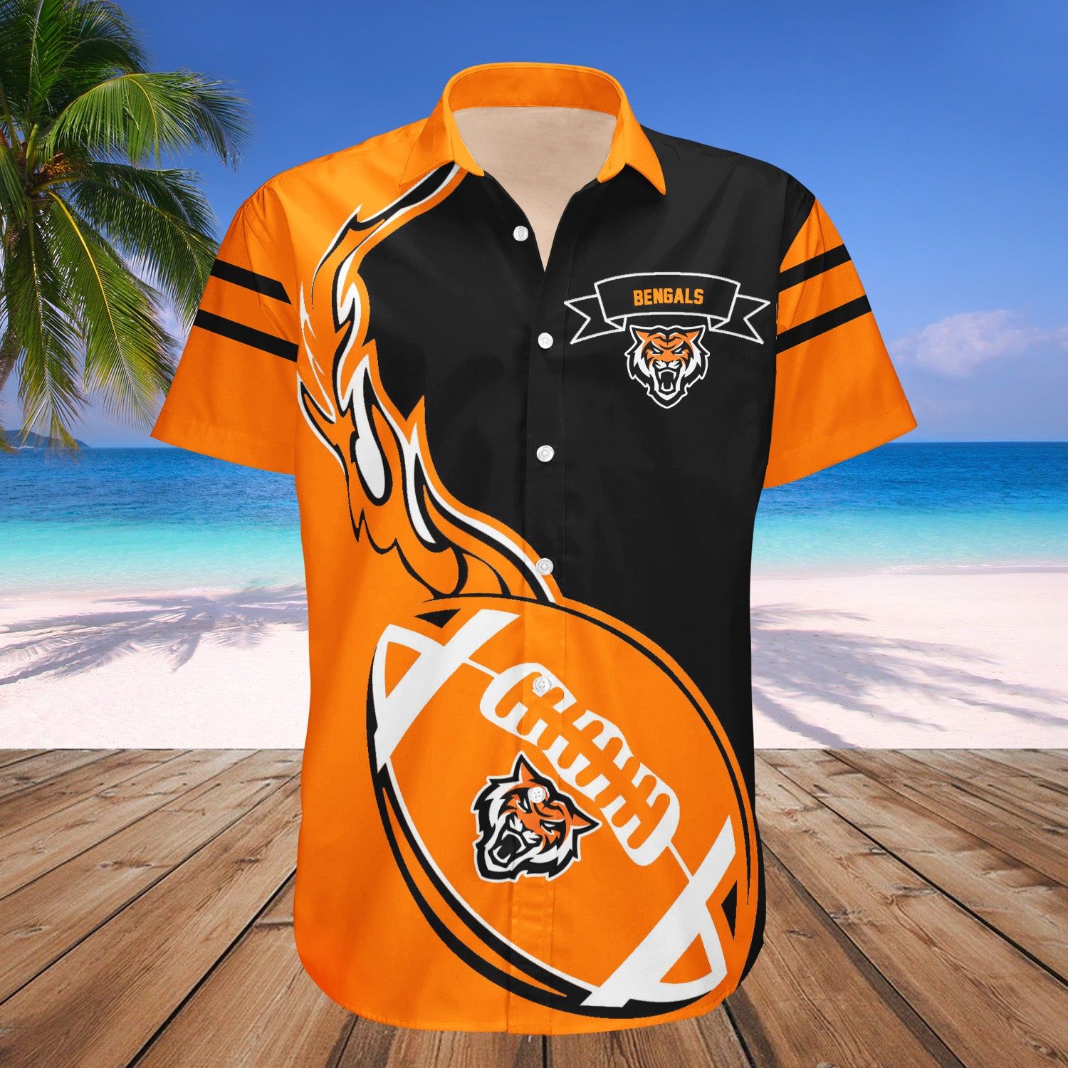 Idaho State Bengals Hawaii Shirt Flame Ball NCAA