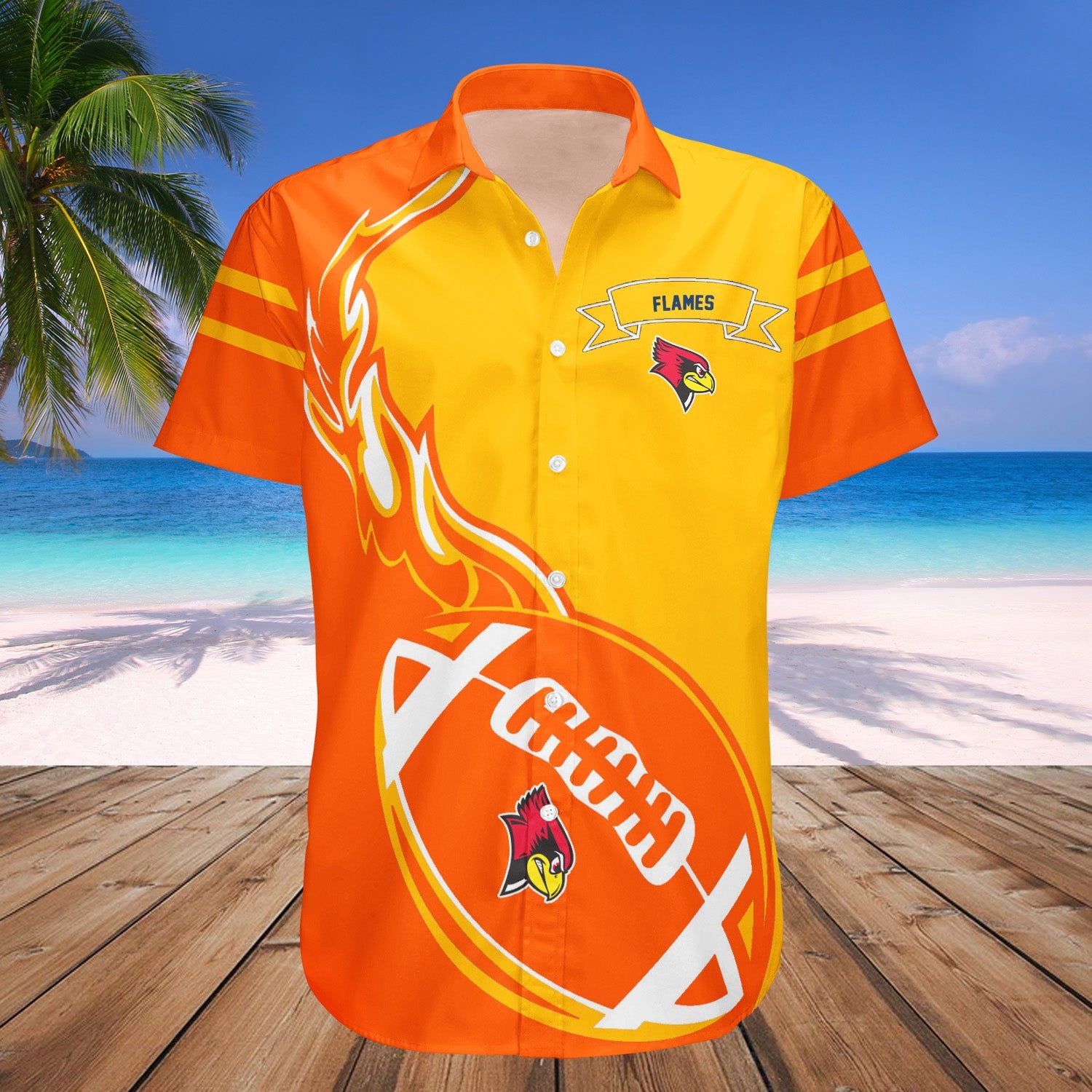 Illinois-Chicago Flames Hawaii Shirt Flame Ball NCAA