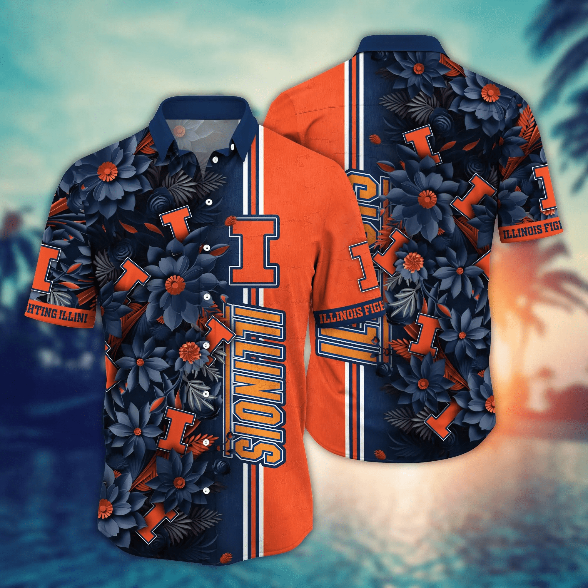 Illinois Fighting Illini NCAA Hawaiian Shirt Custom Sun Dresses Aloha Shirt