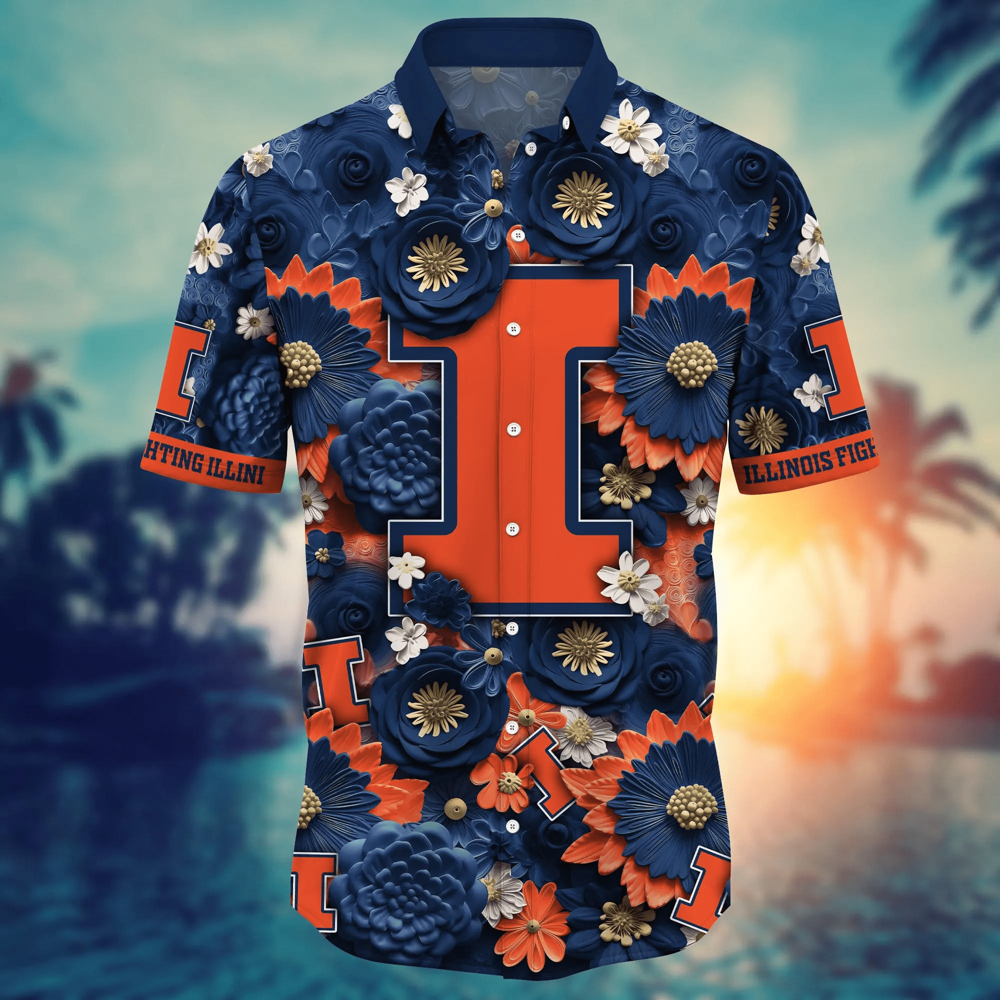 illinois fighting illini ncaa hawaiian shirt trending for this summer customize shirt any team 7303