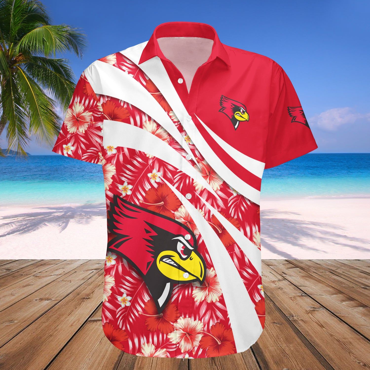 Illinois State Redbirds Hawaii Shirt Hibiscus Sport Style NCAA