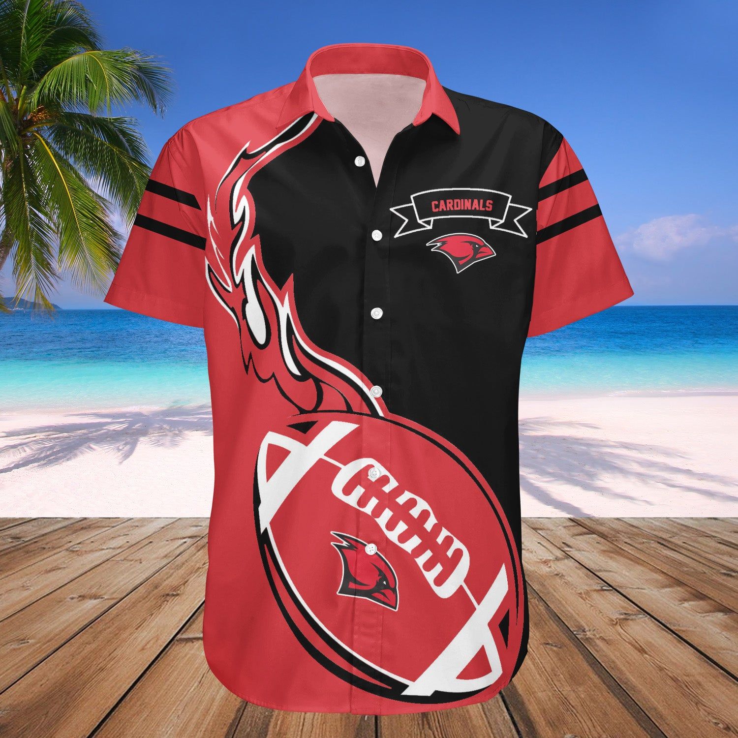 Incarnate Word Cardinals Hawaii Shirt Flame Ball NCAA