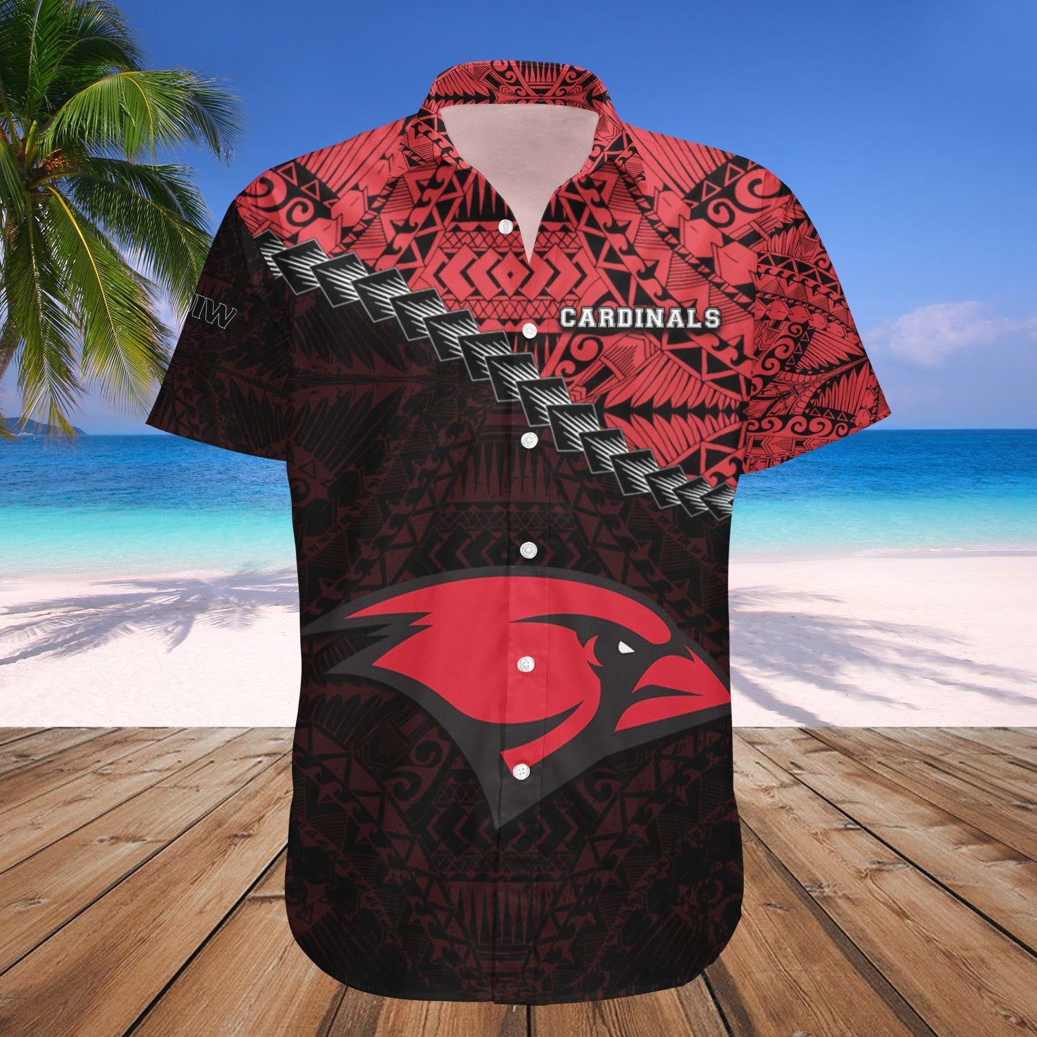 Incarnate Word Cardinals Hawaii Shirt Grunge Polynesian Tattoo NCAA