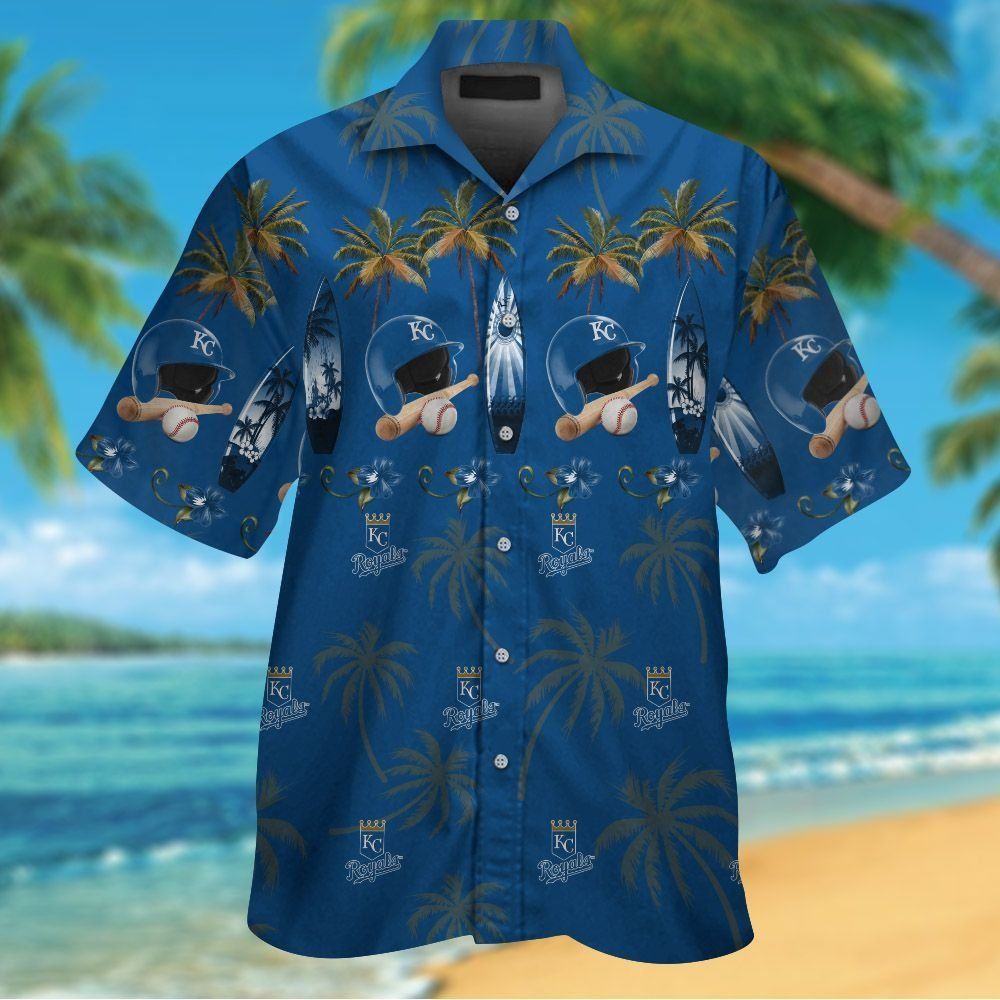 Kansas City Royals Short Sleeve Button Up Tropical Hawaiian Shirt VER09 1 Kansas City Royals Short Sleeve Button Up Tropical Hawaiian Shirt VER09