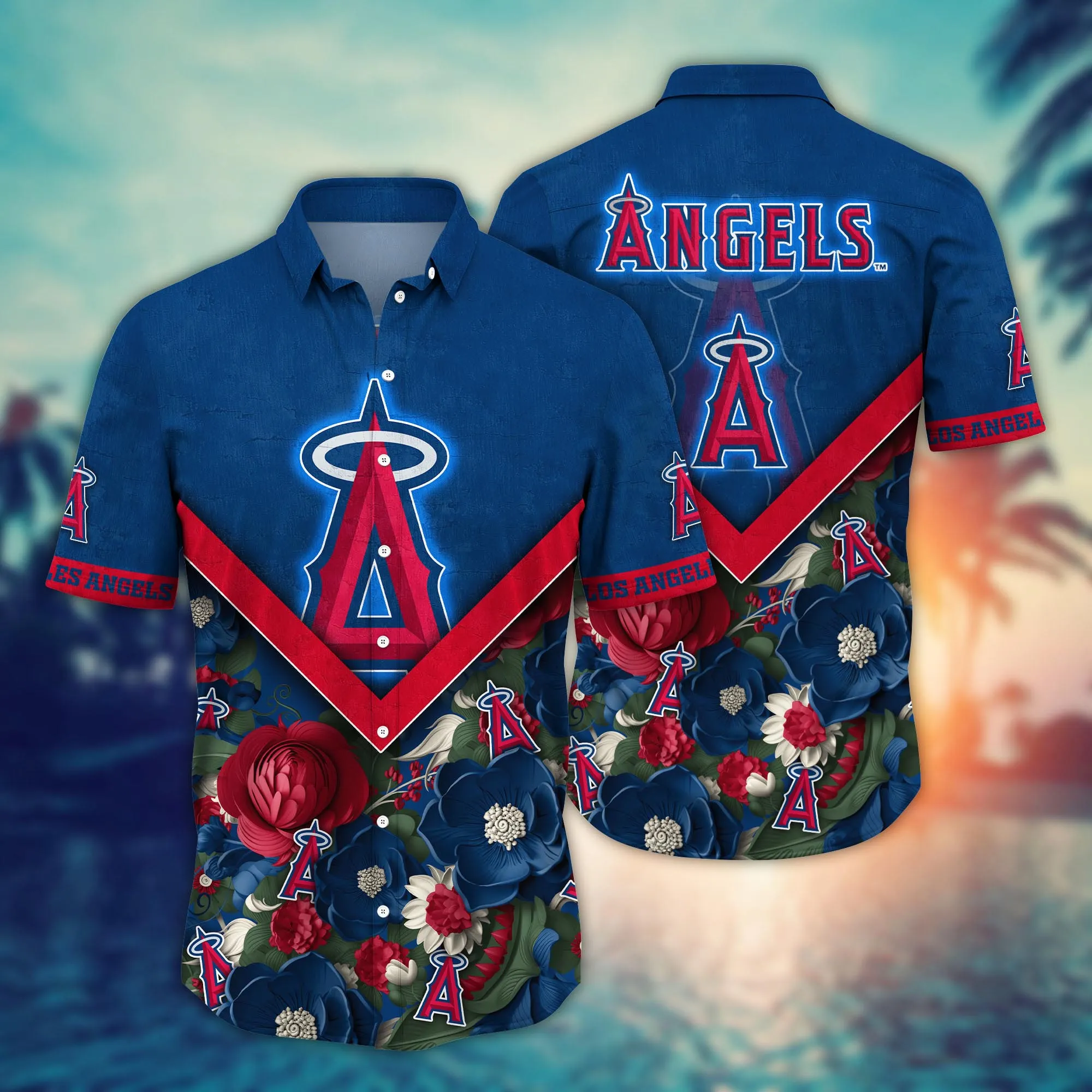 Los Angeles Angels MLB Hawaiian Shirt Custom Tanning Aloha Shirt 1 Los Angeles Angels MLB Hawaiian Shirt Custom Tanning Aloha Shirt