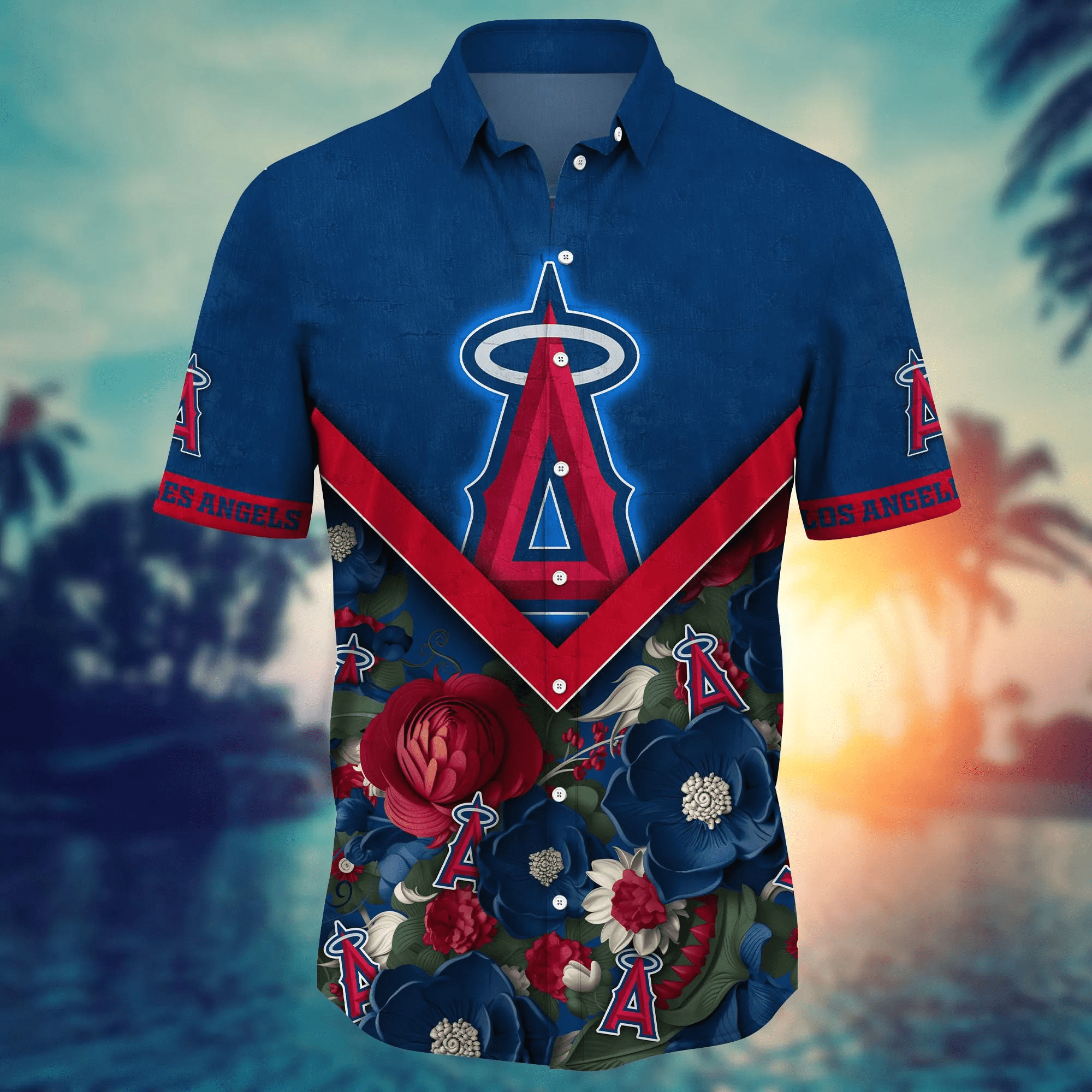 Los Angeles Angels MLB Hawaiian Shirt Custom Tanning Aloha Shirt 2 Los Angeles Angels MLB Hawaiian Shirt Custom Tanning Aloha Shirt - Image 2