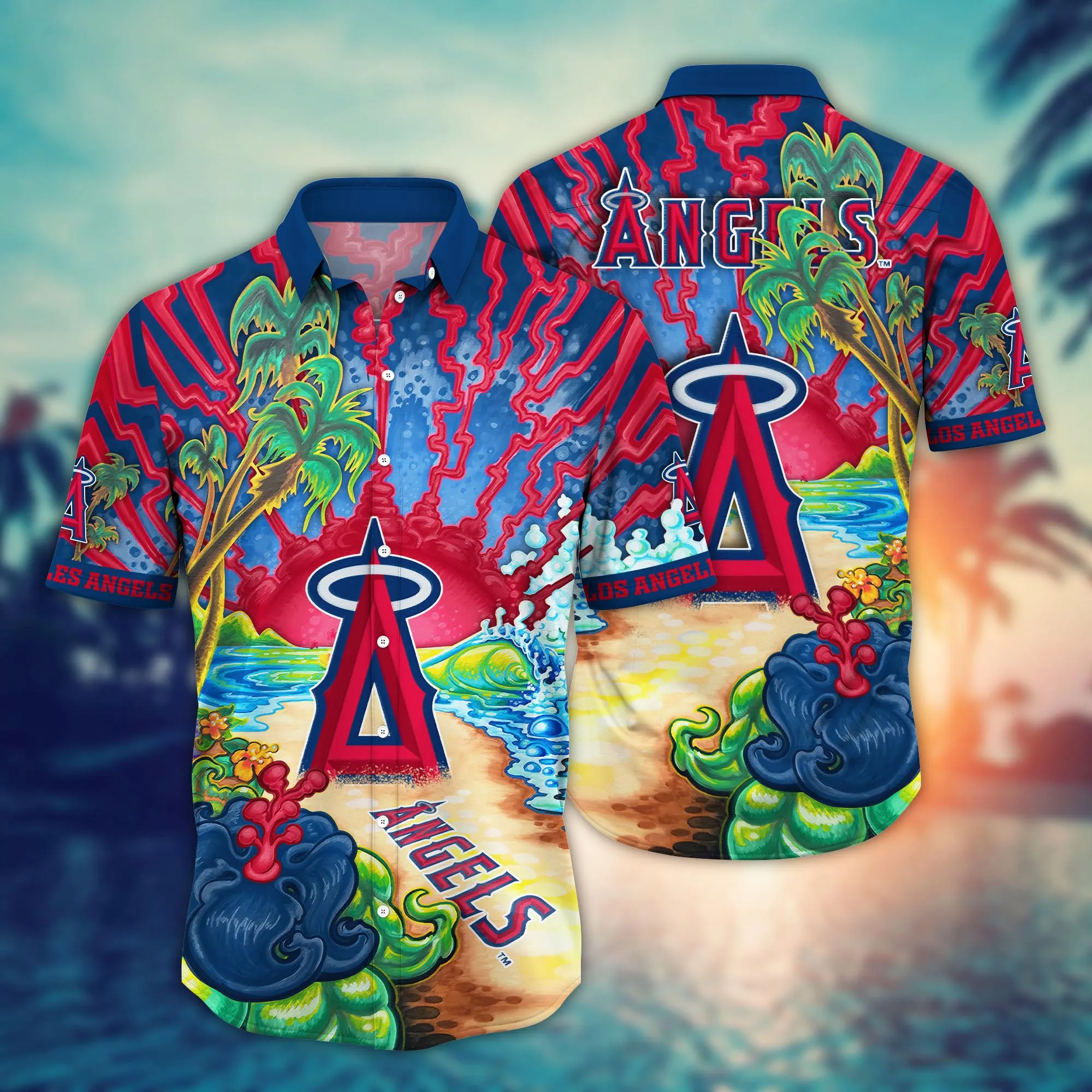 Los Angeles Angels MLB Hawaiian Shirt Sunburntime Aloha Shirt