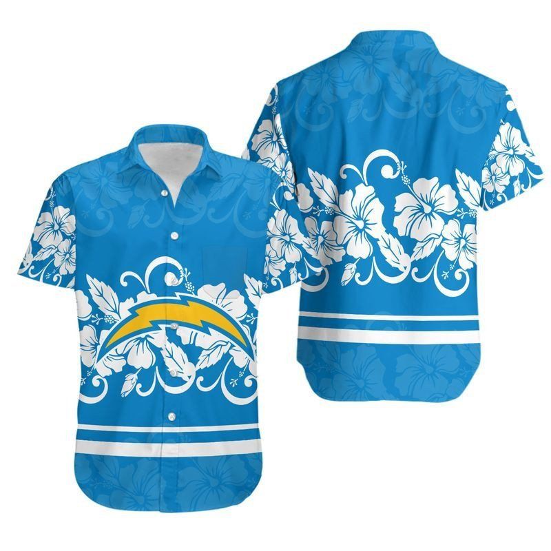 Los Angeles Chargers Hibiscus Flowers Hawaii Shirt And Shorts Summer Collection Trendy Aloha
