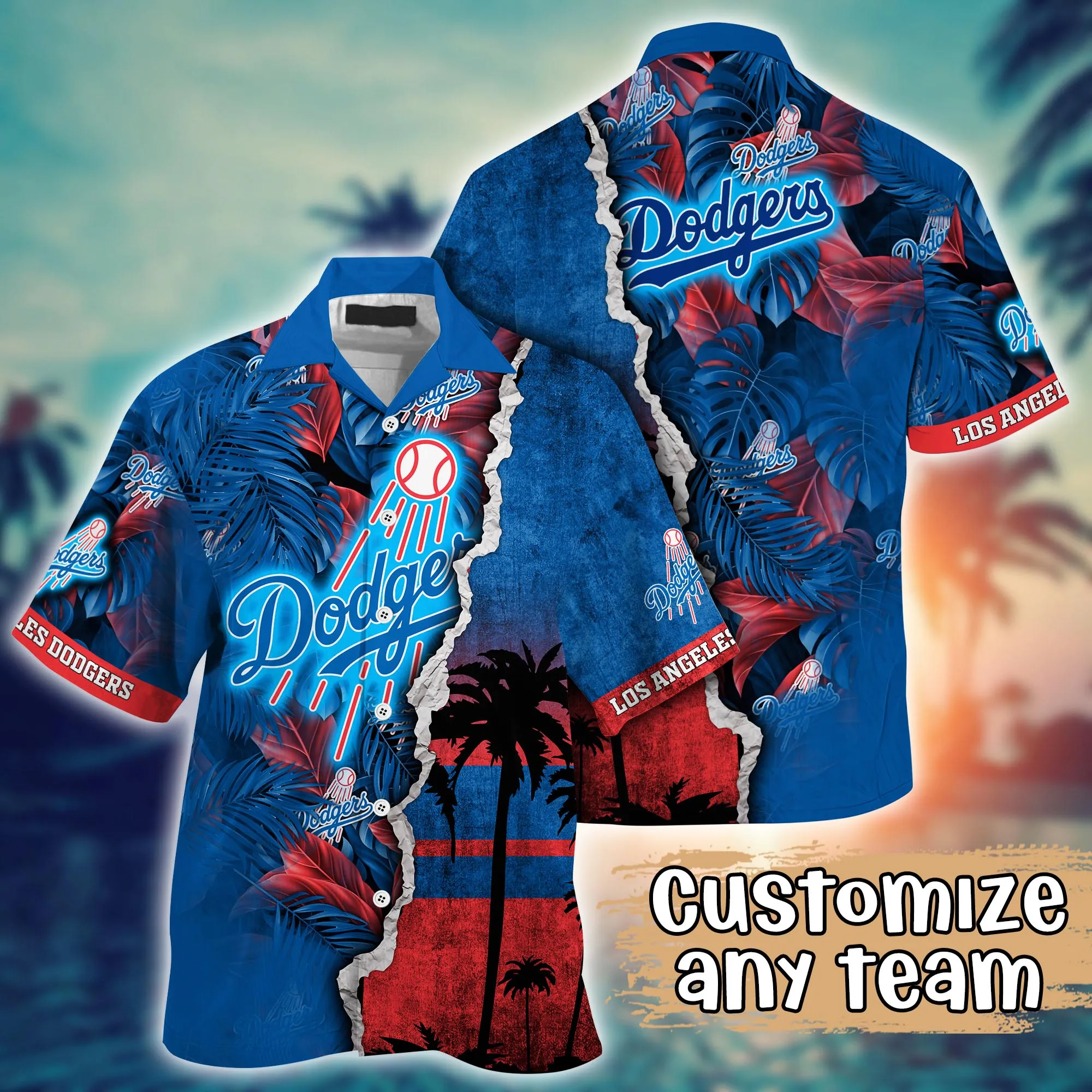 Los Angeles Dodgers MLB Hawaiian Shirt Custom Sandcastles Aloha Shirt