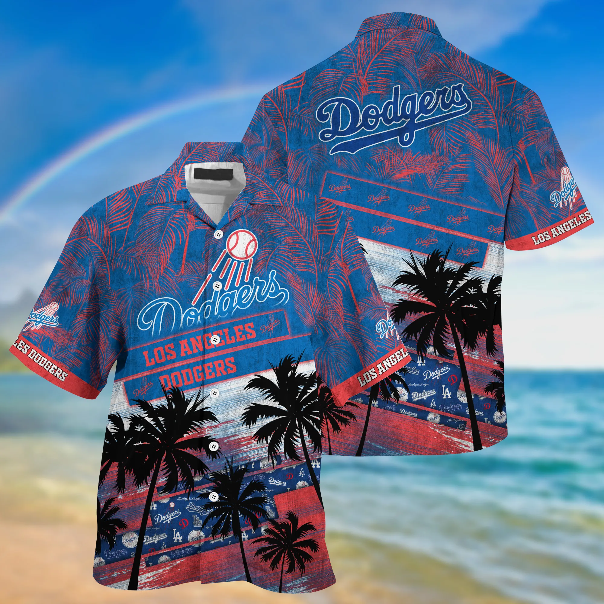 Los Angeles Dodgers MLB Palm Tree Pattern Hawaii Shirt For Sports Fans Unisex Sport Hawaii Shirt