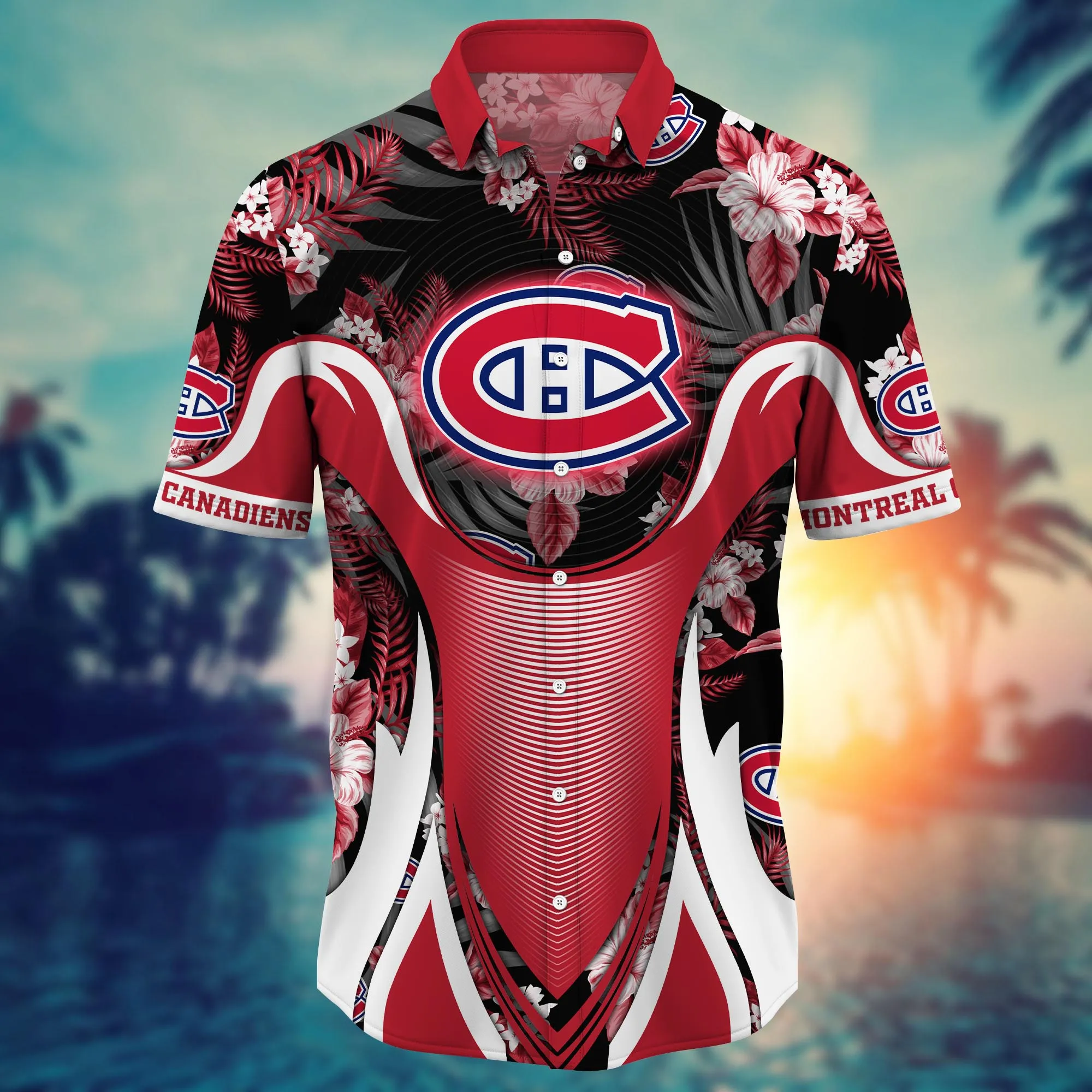 Montreal Canadiens NHL Hawaiian Shirt Golden Hour Aloha Shirt 2 Montreal Canadiens NHL Hawaiian Shirt Golden Hour Aloha Shirt - Image 2