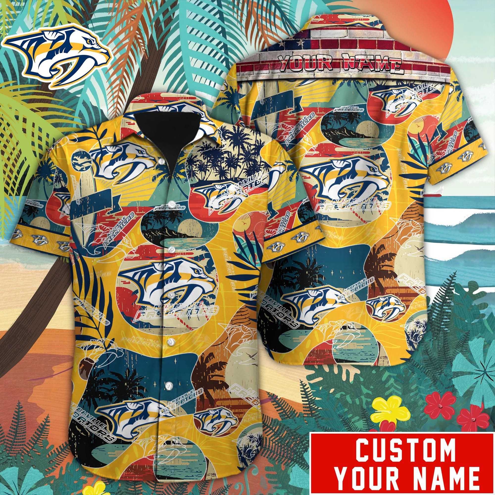 Nashville Predators Custom Name Hawaiian Shirt